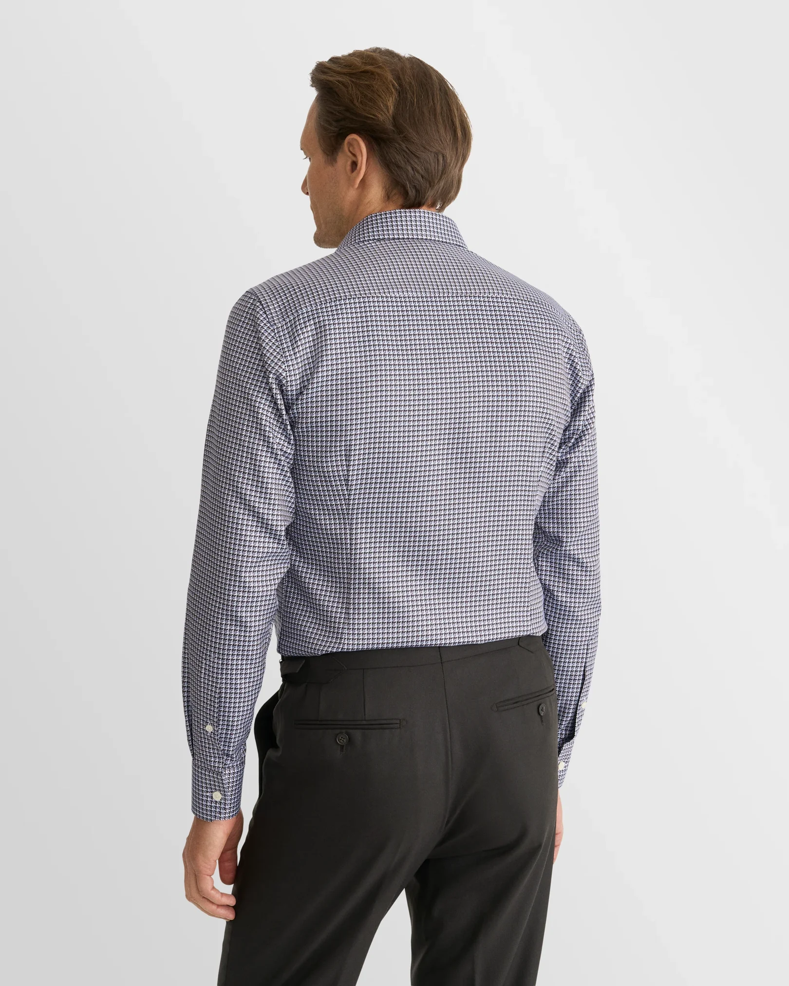 Eton - dark blue check king twill shirt