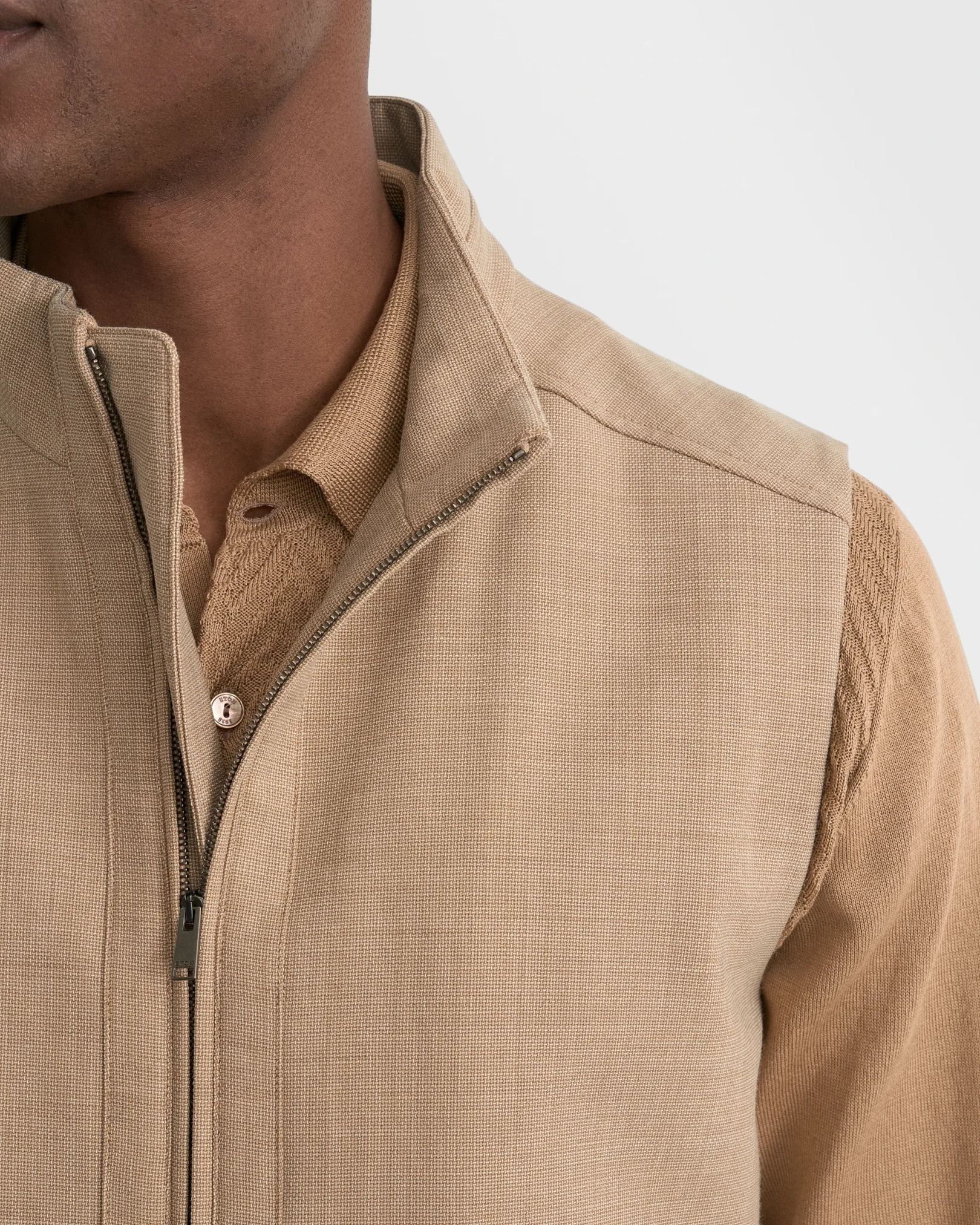 Eton - beige lana tech structure vest