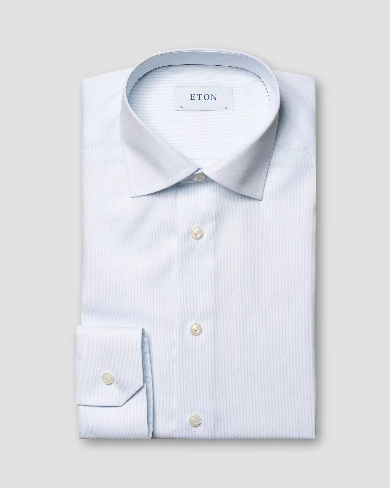 Eton - light blue twill solid shirt