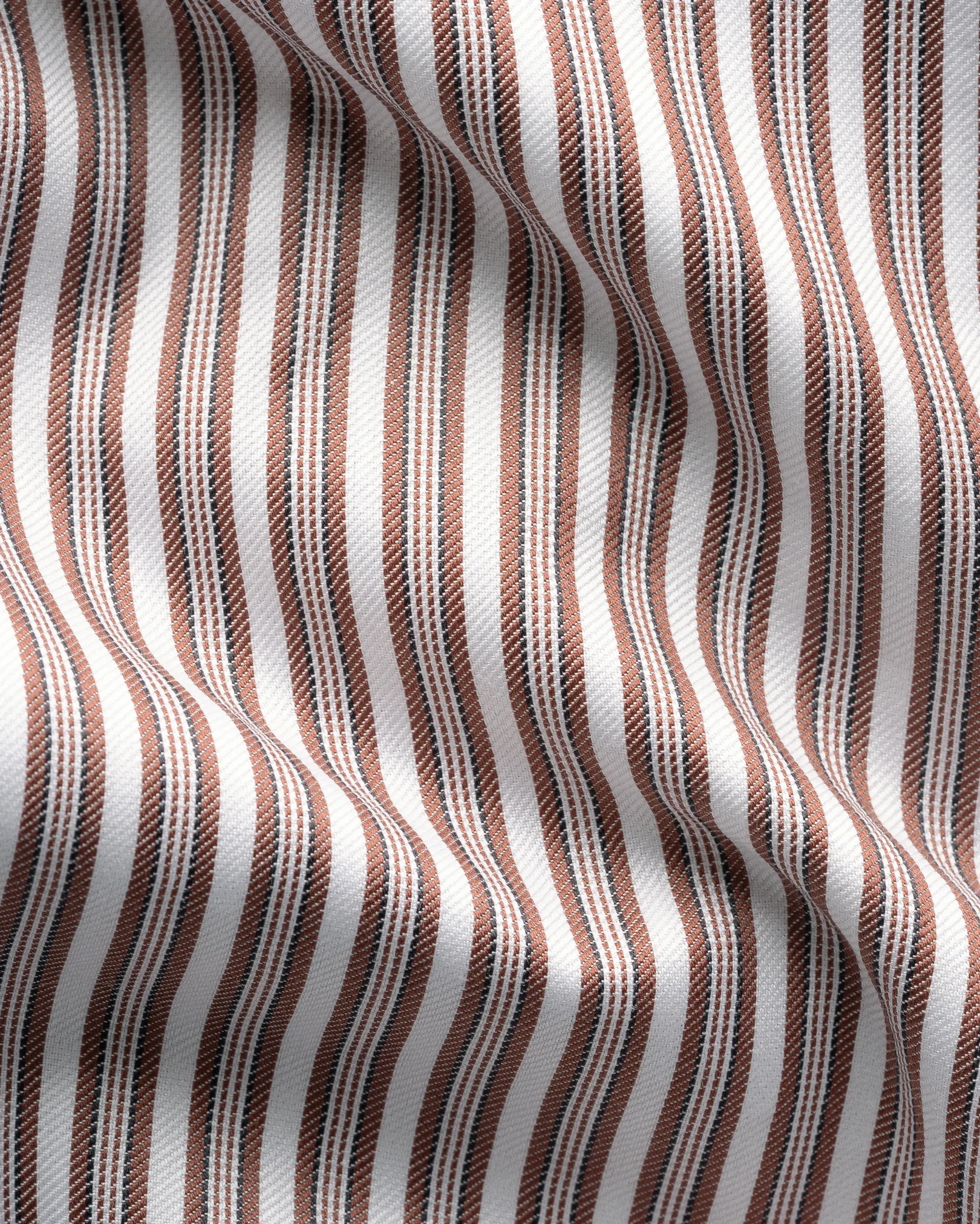 Eton - red white collar striped signature twill shirt
