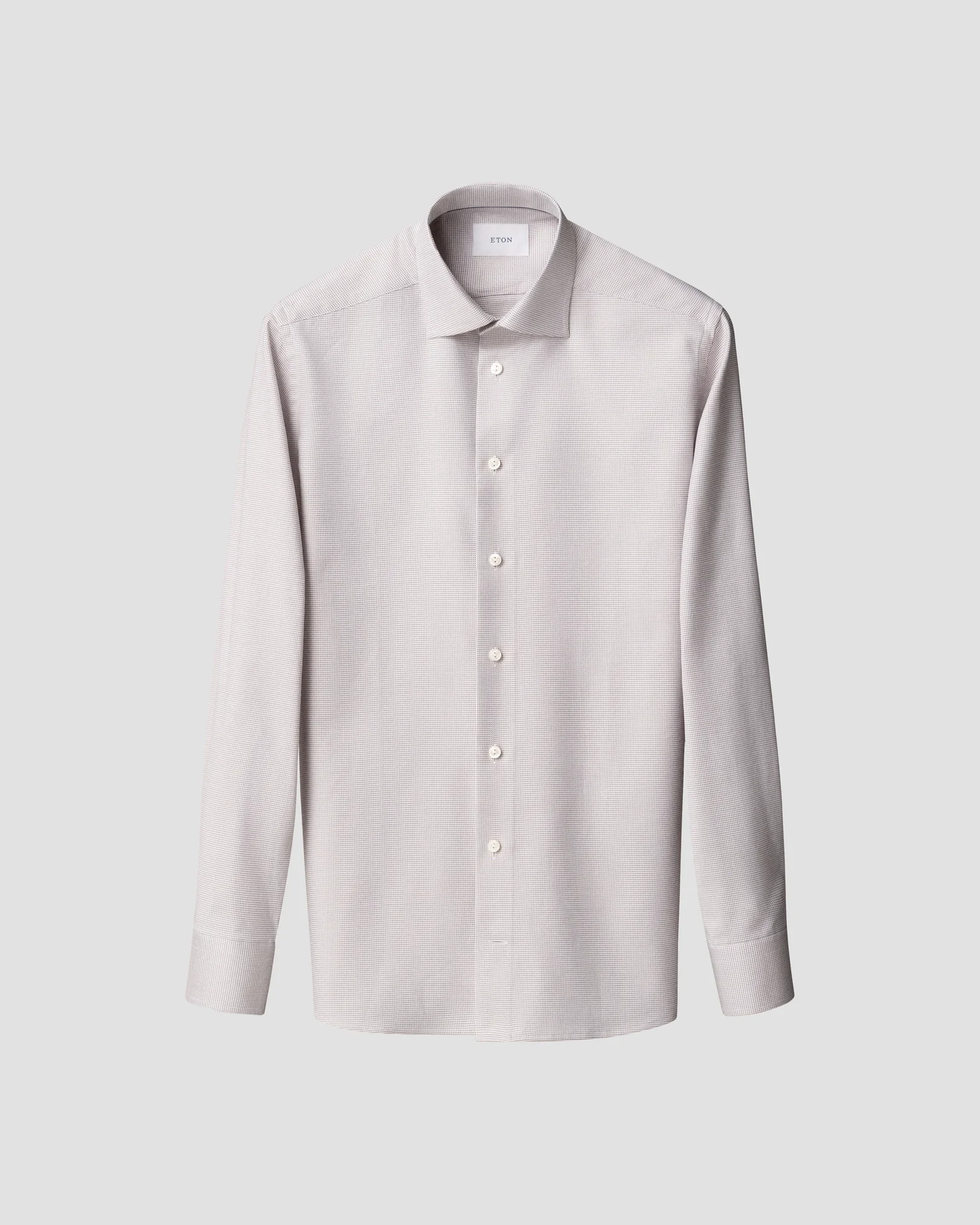Eton - beige semi solid twill shirt
