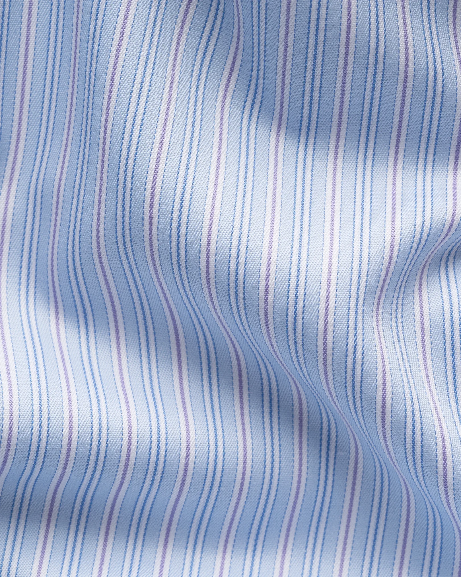Eton - light blue striped white collar supima 120 shirt