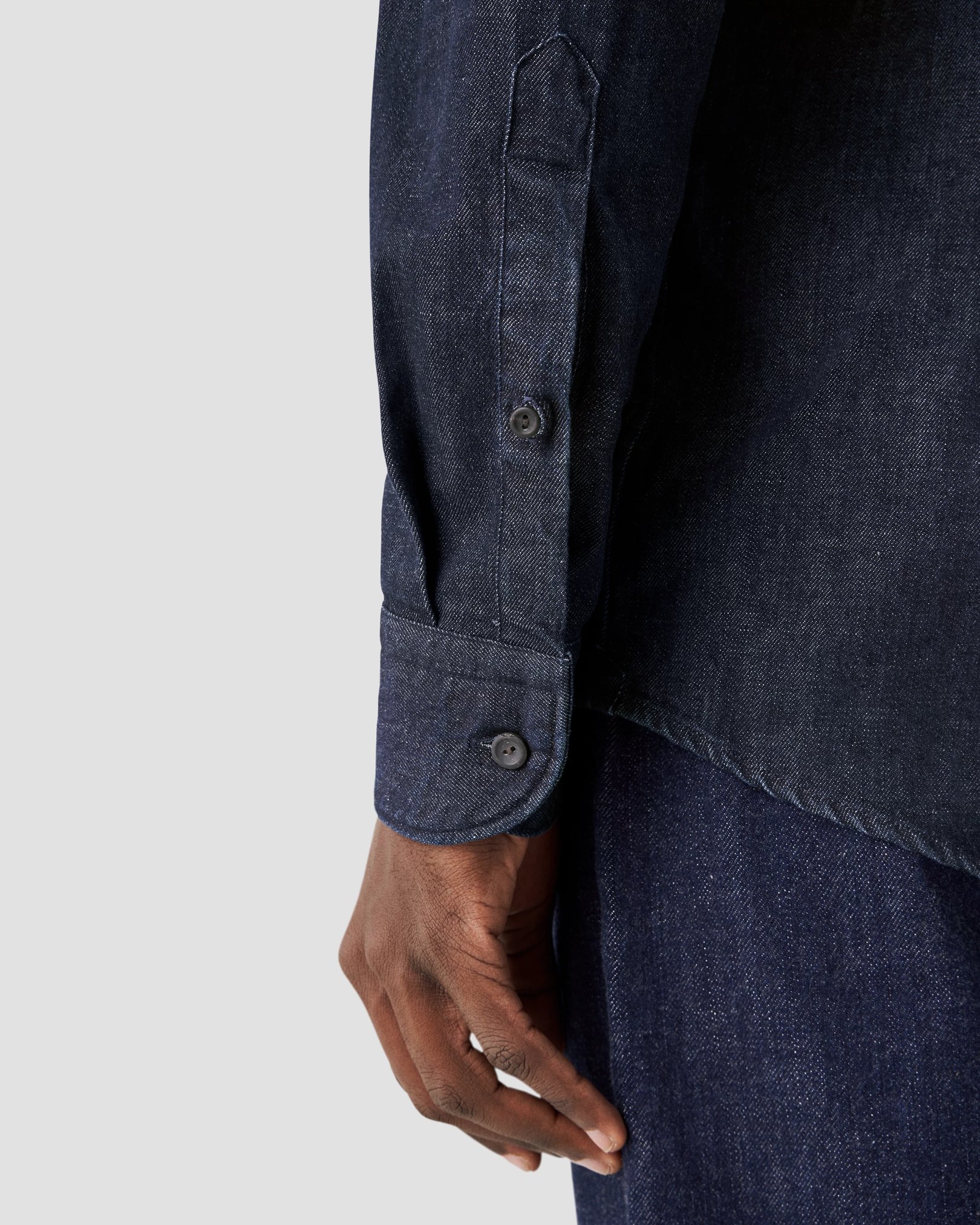 Eton - navy blue twill buttondown