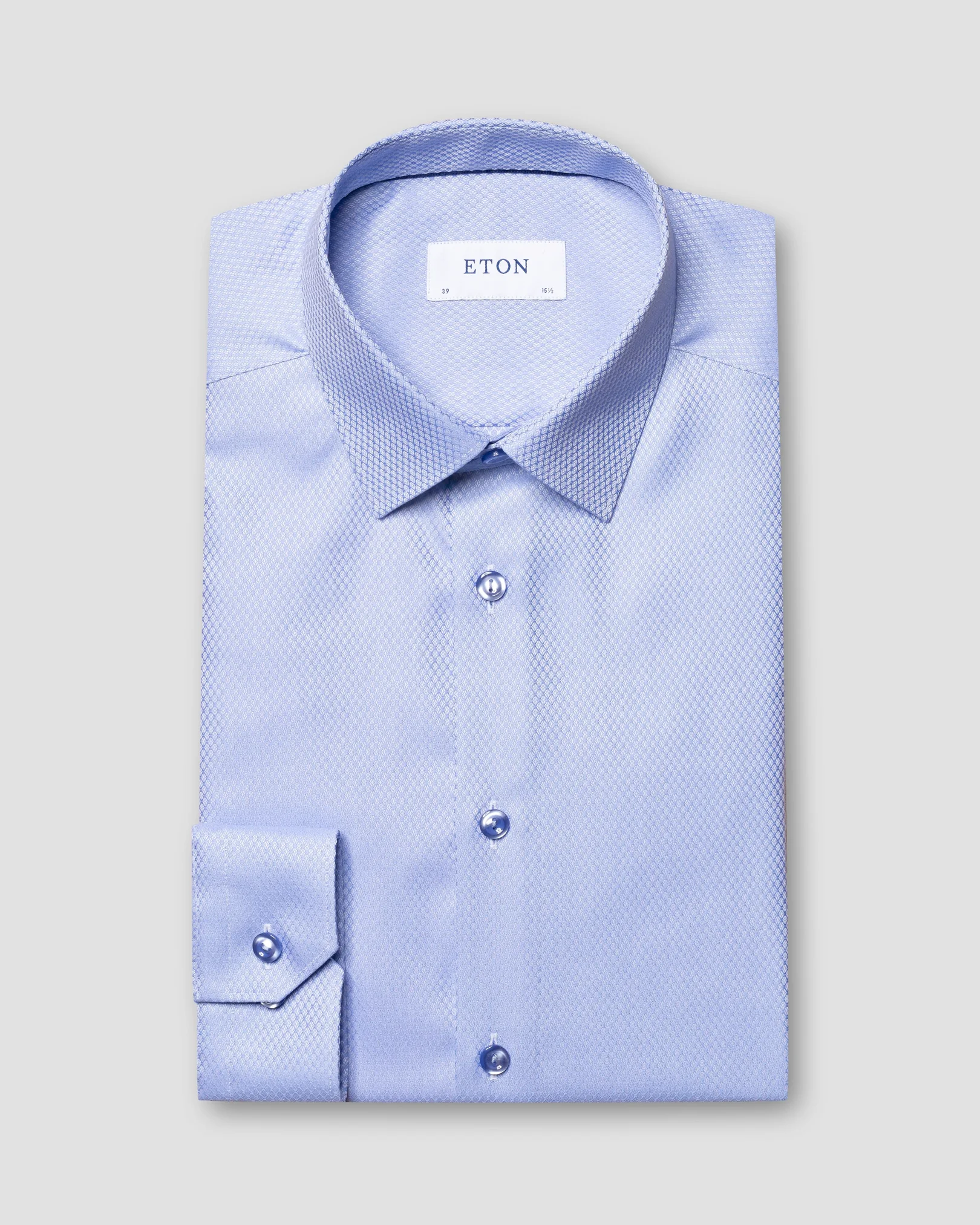 Eton - blue dobby shirt pointed