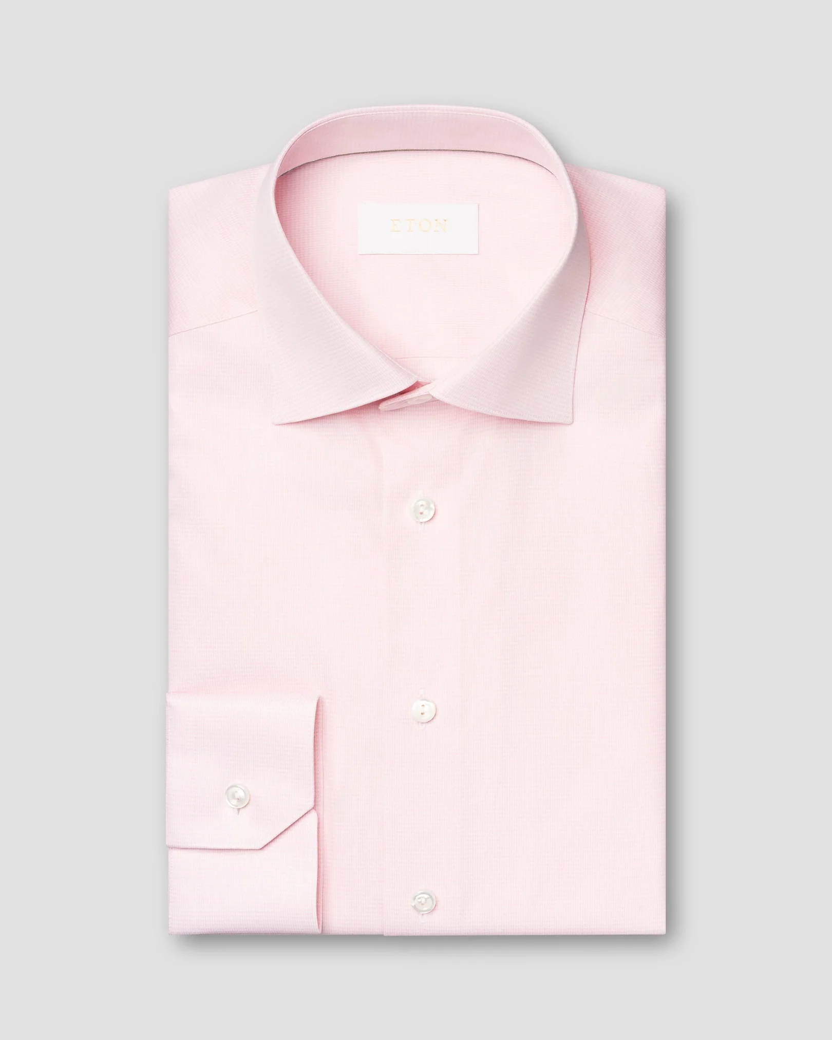 Eton - checked pink supima twill shirt