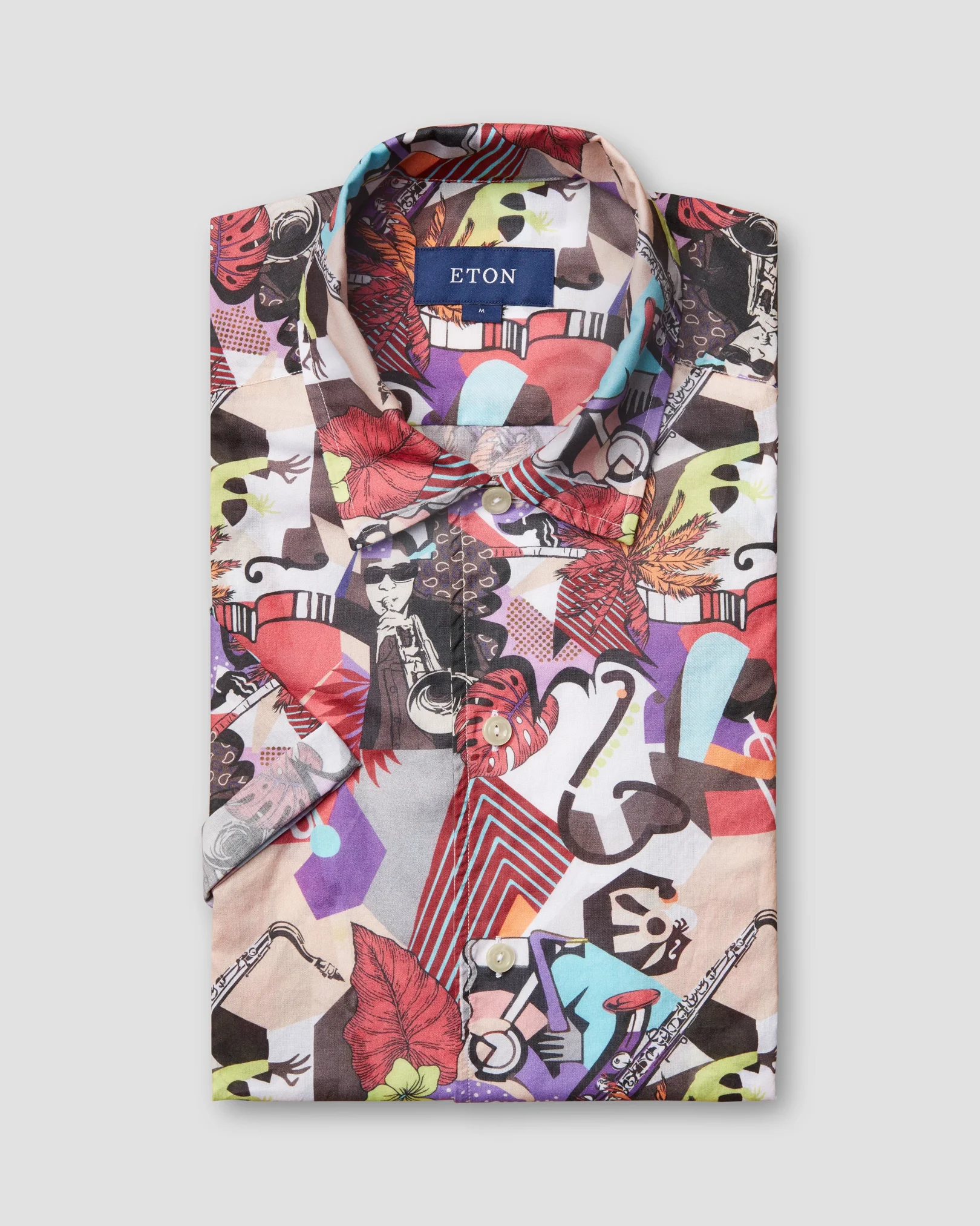 Eton - jazz print poplin shirt