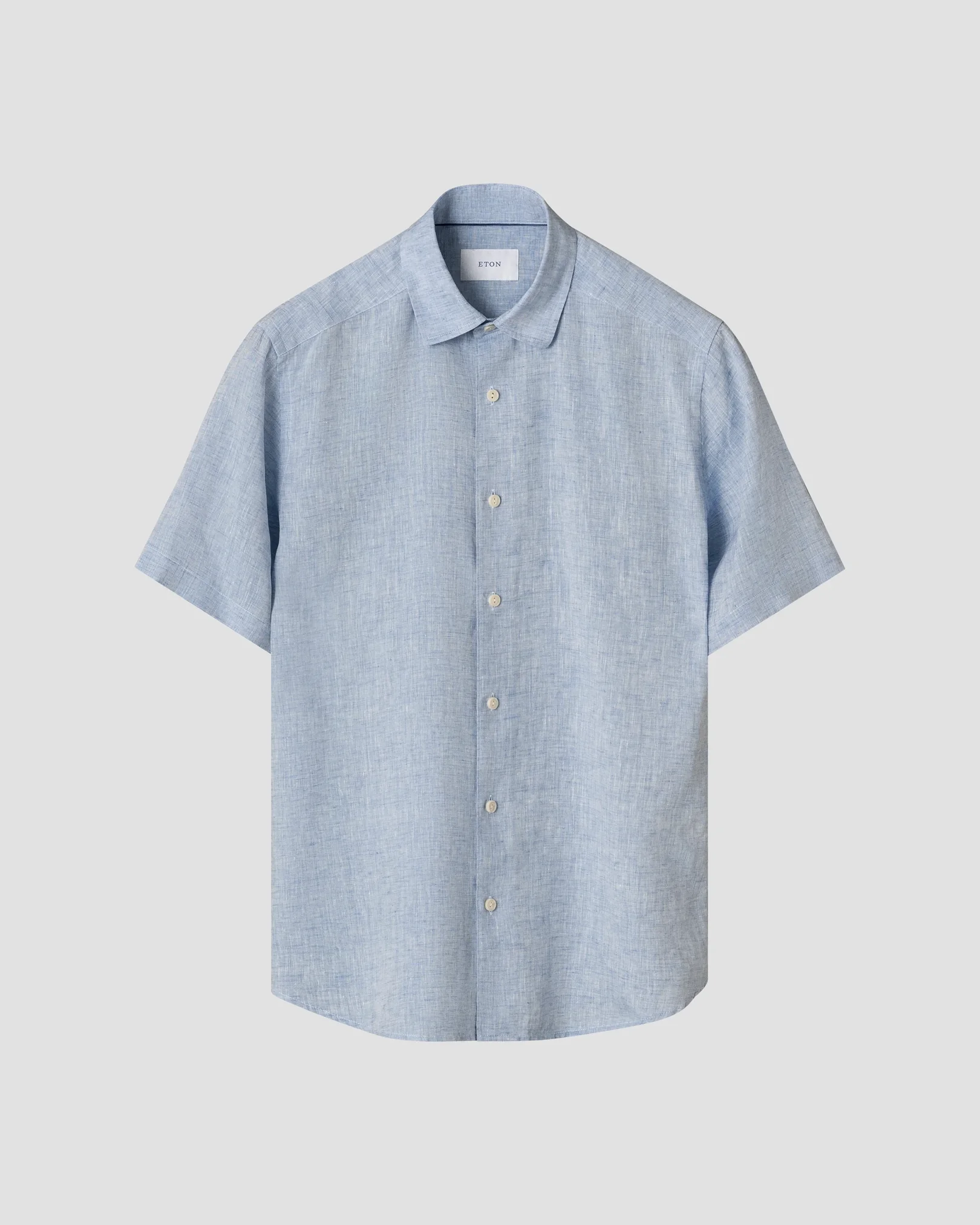 Eton - light blue solid linen shirt
