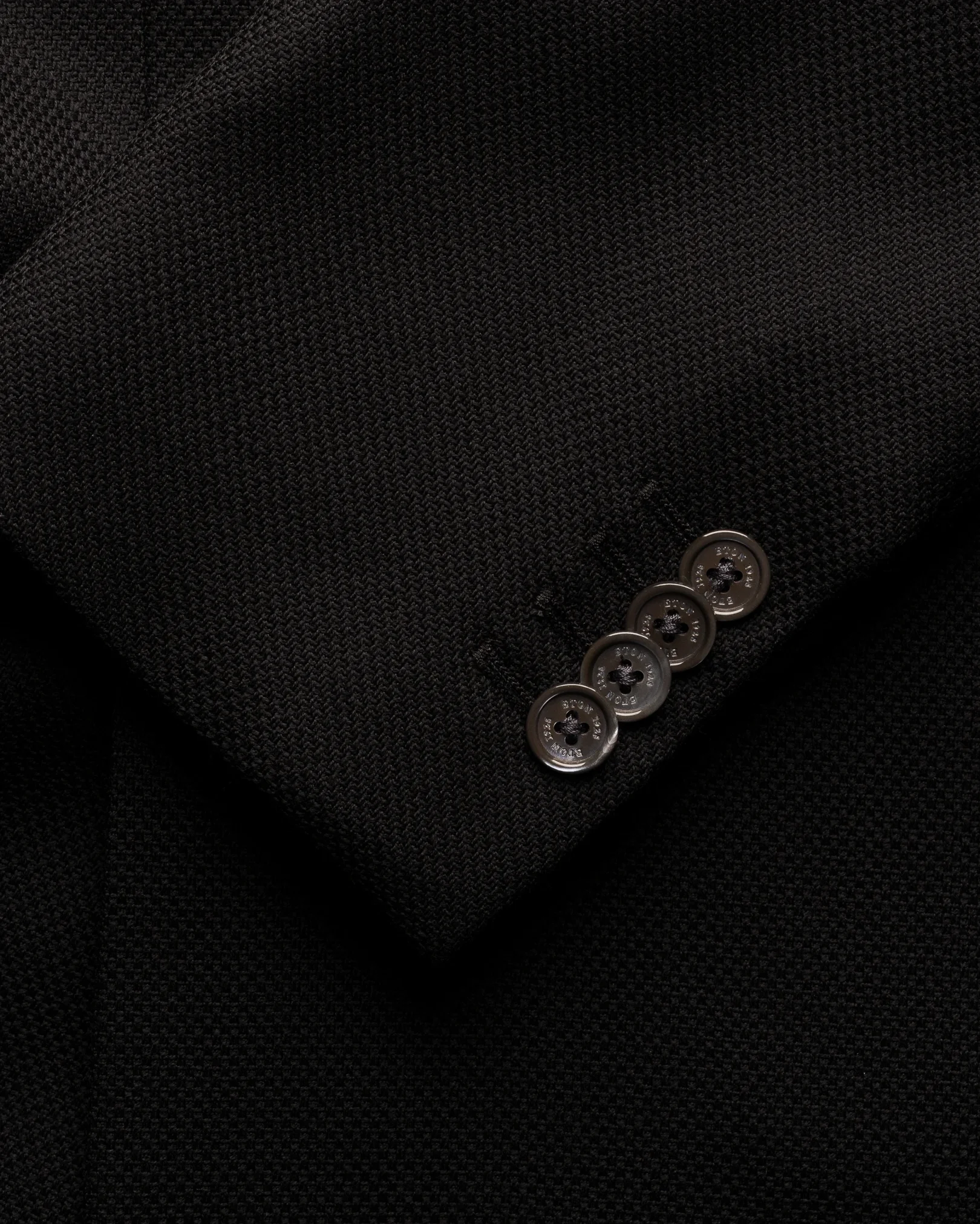 Eton - black double breasted hopsack soft jacket