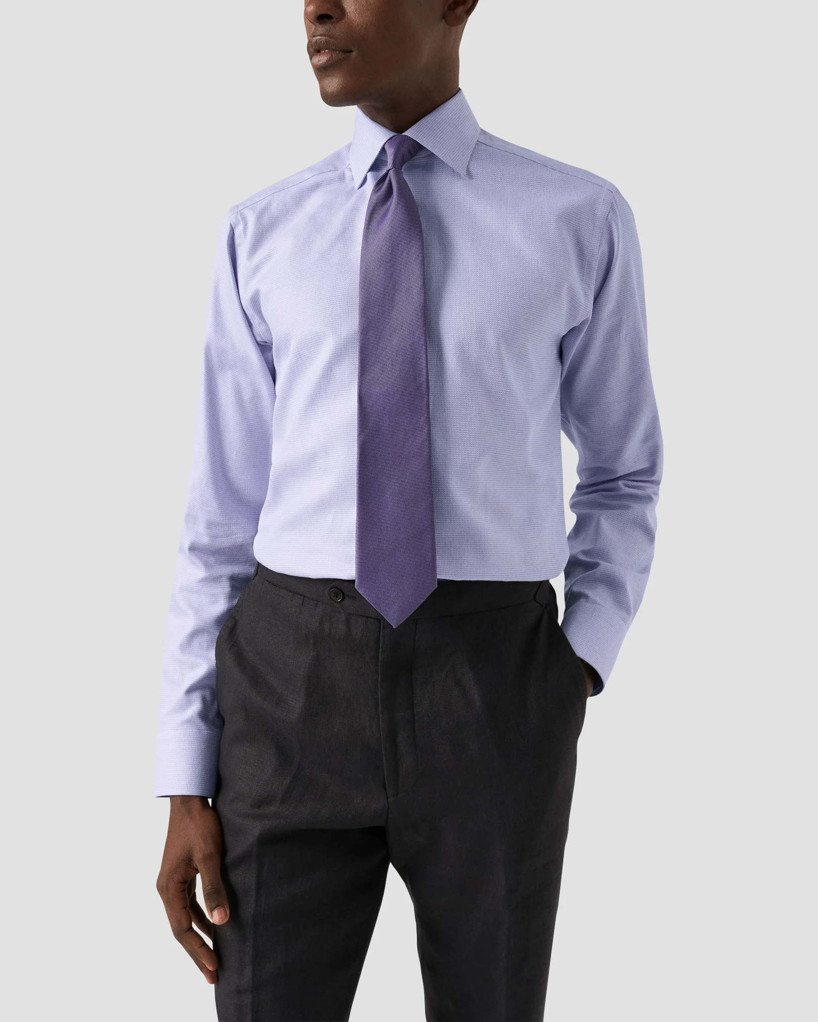 Eton - light purple twill cut away