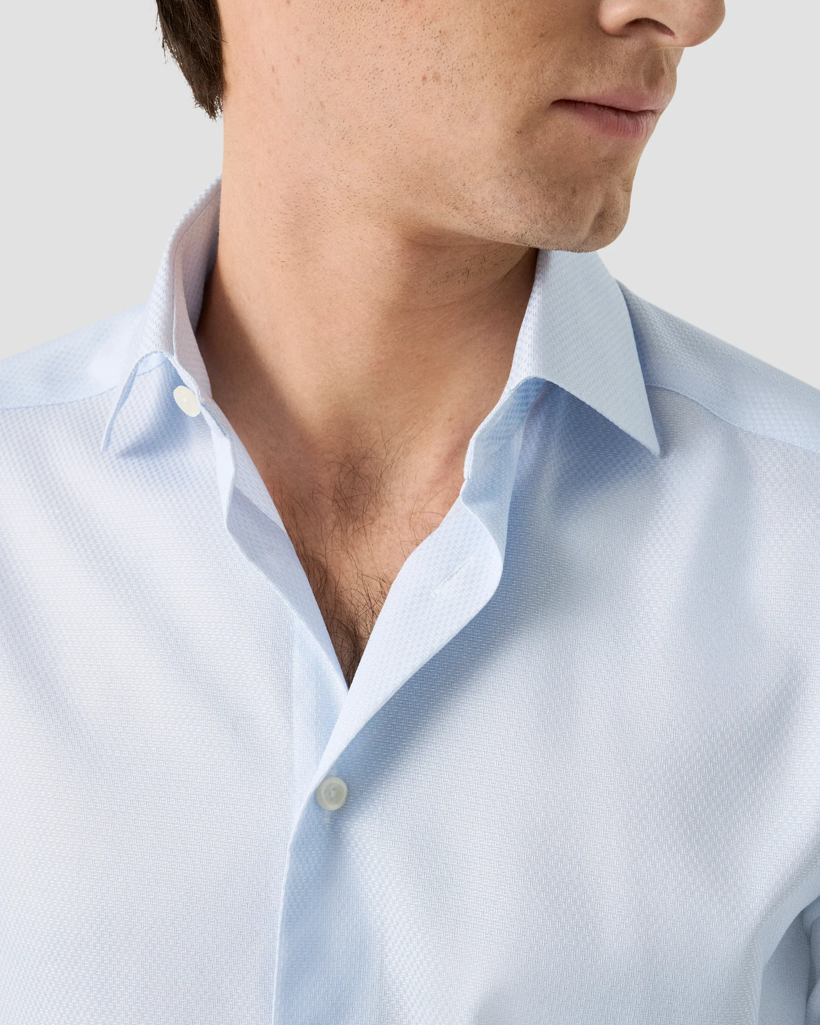 Eton - semi solid cotton tencel tm lyocell shirt light blue 261