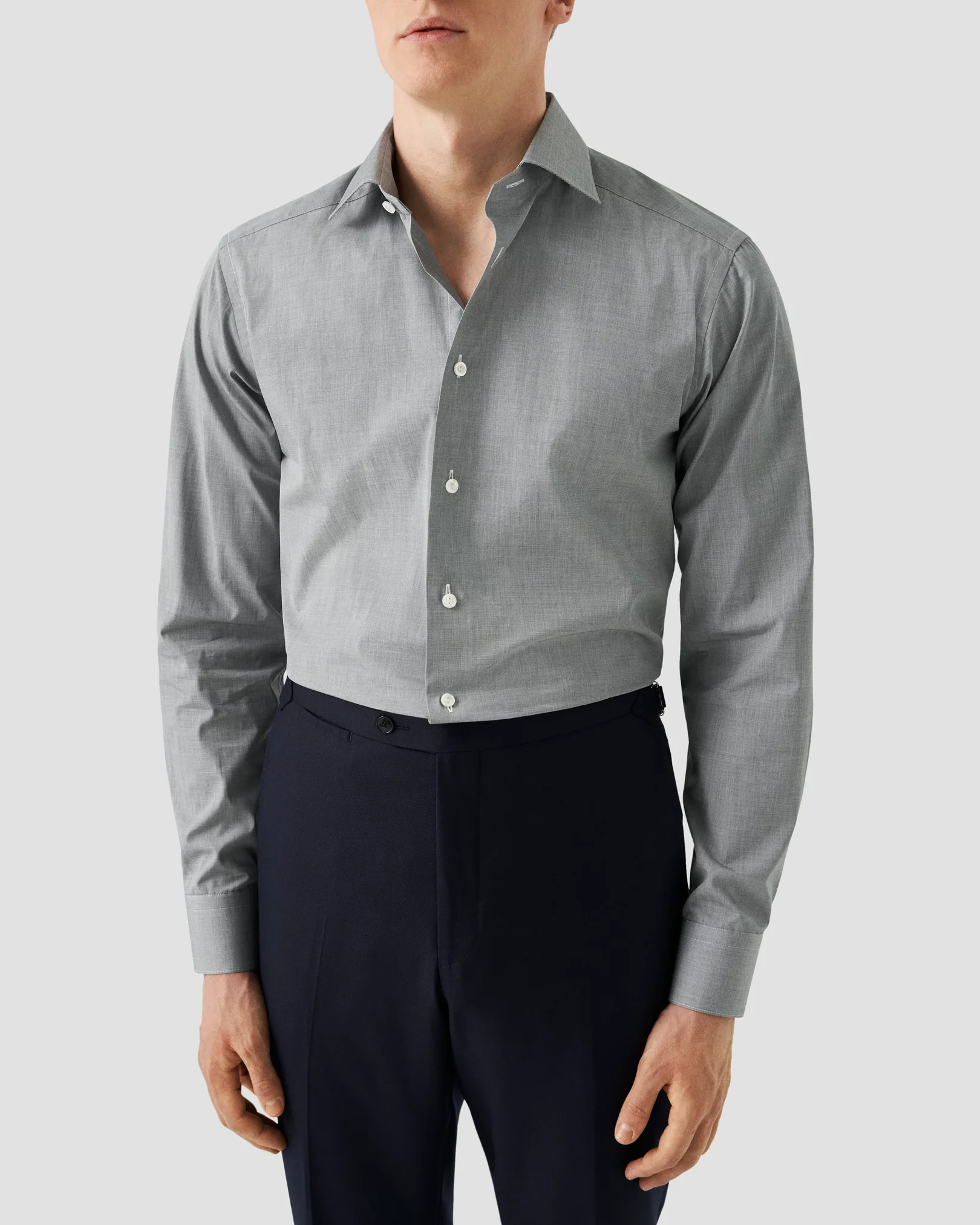 Eton - dark green fine poplin