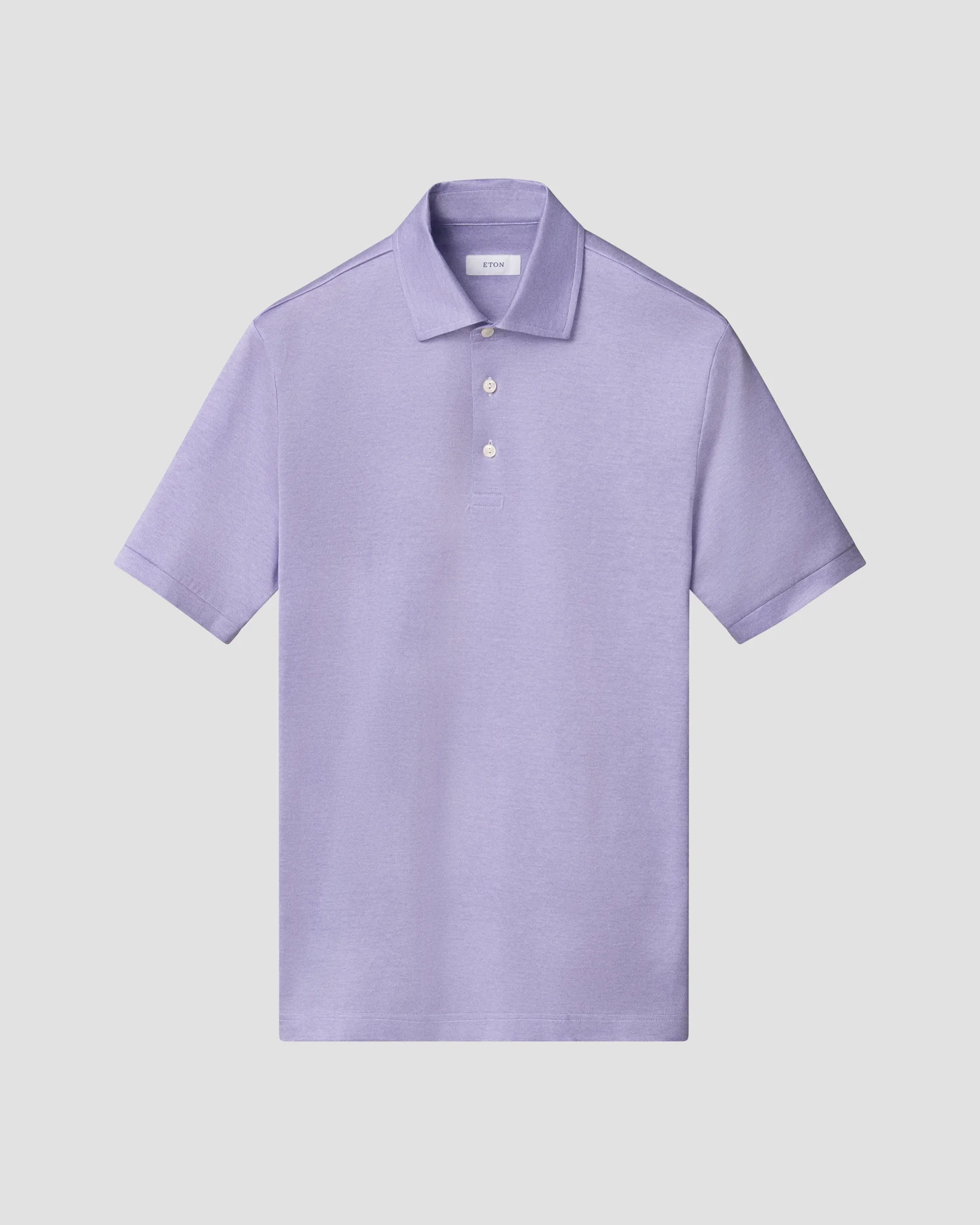 Eton - jacquard filo di scozia polo shirt light purple