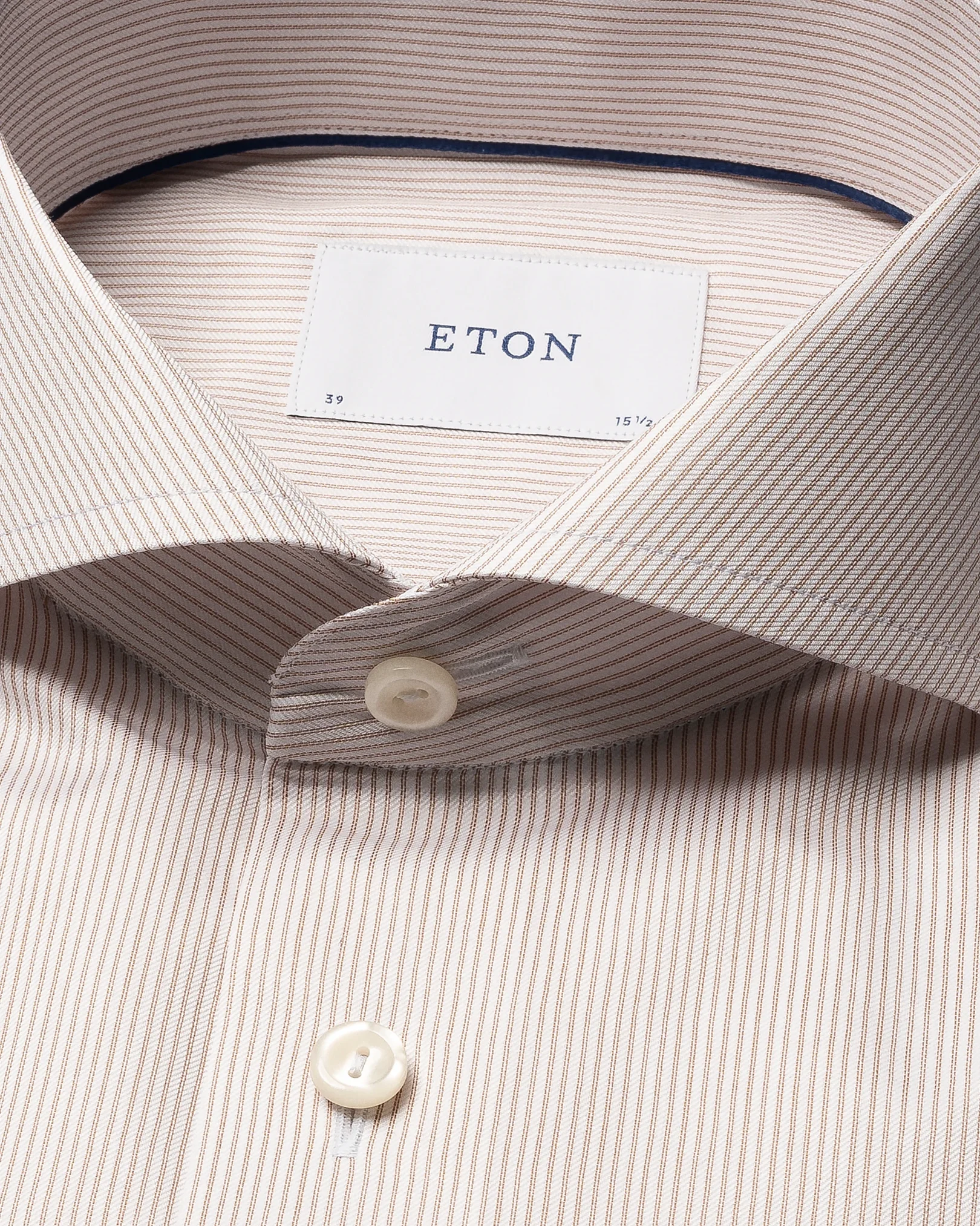 Eton - orange fine striped signature twill shirt