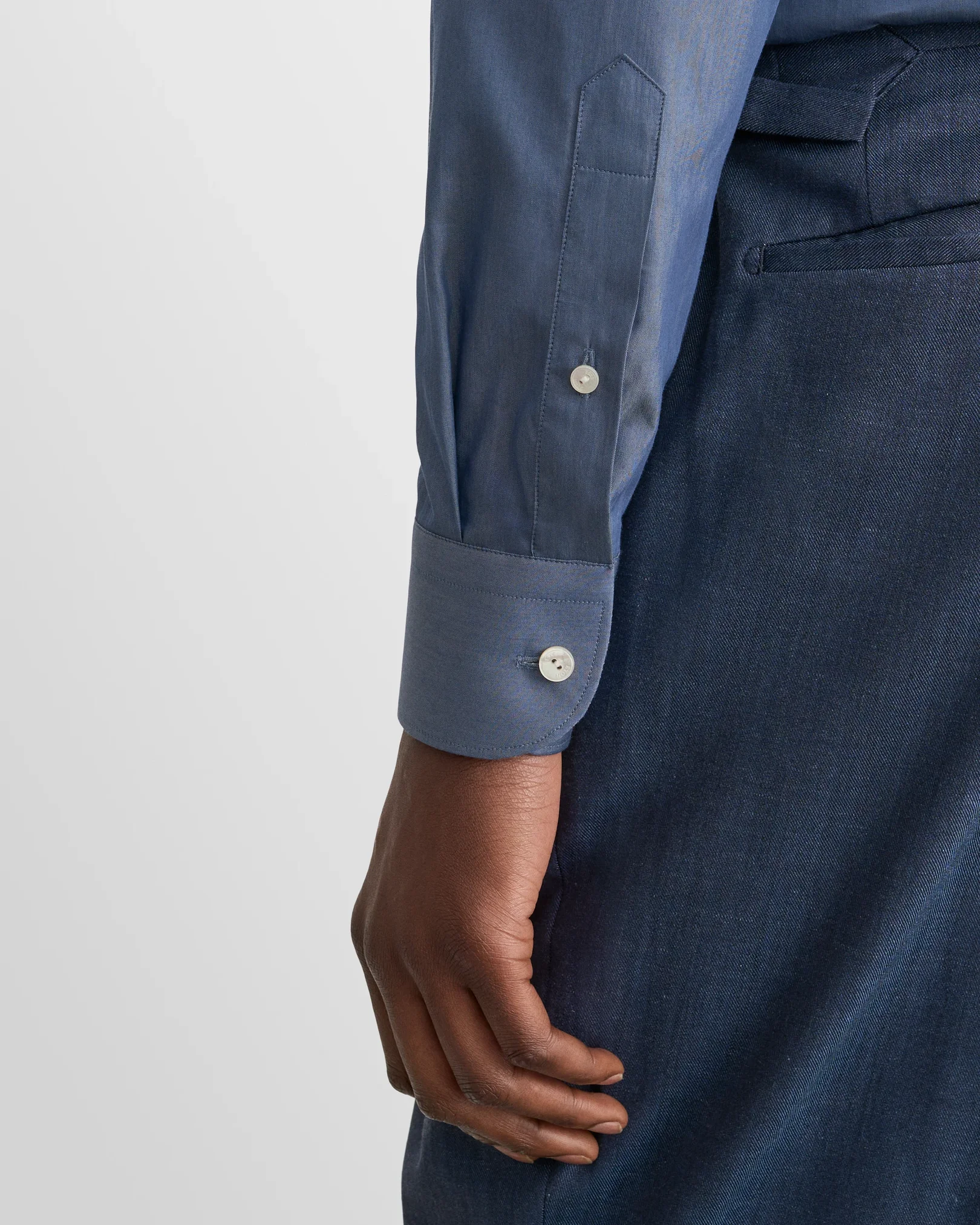 Eton - dark blue striped cotton silk shirt 268