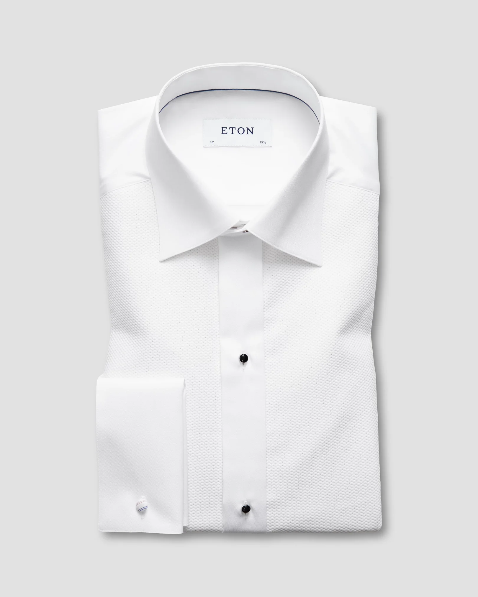 White Piqué Tuxedo Shirt – Glitter Effect - Eton