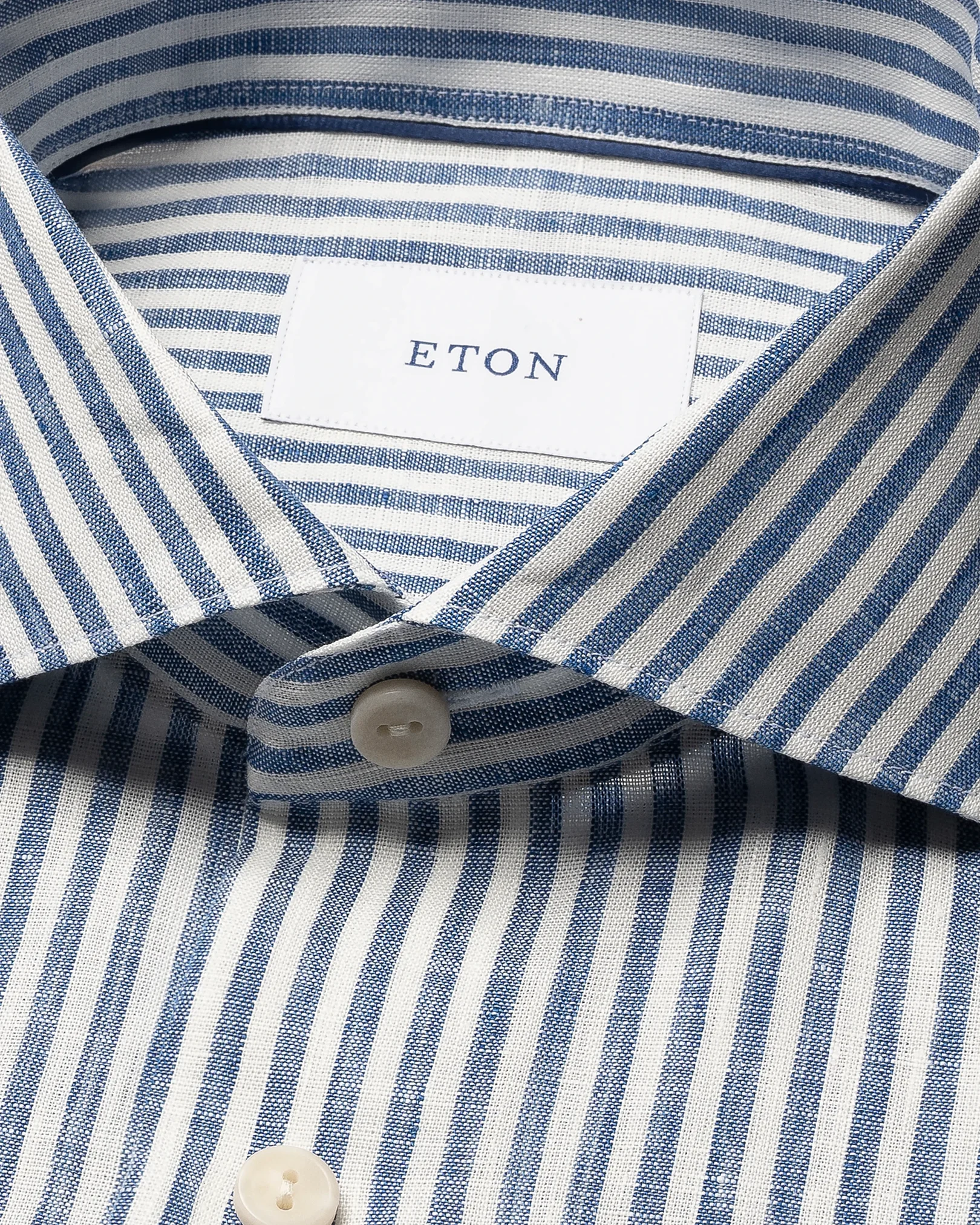 Eton - dark blue striped linen shirt