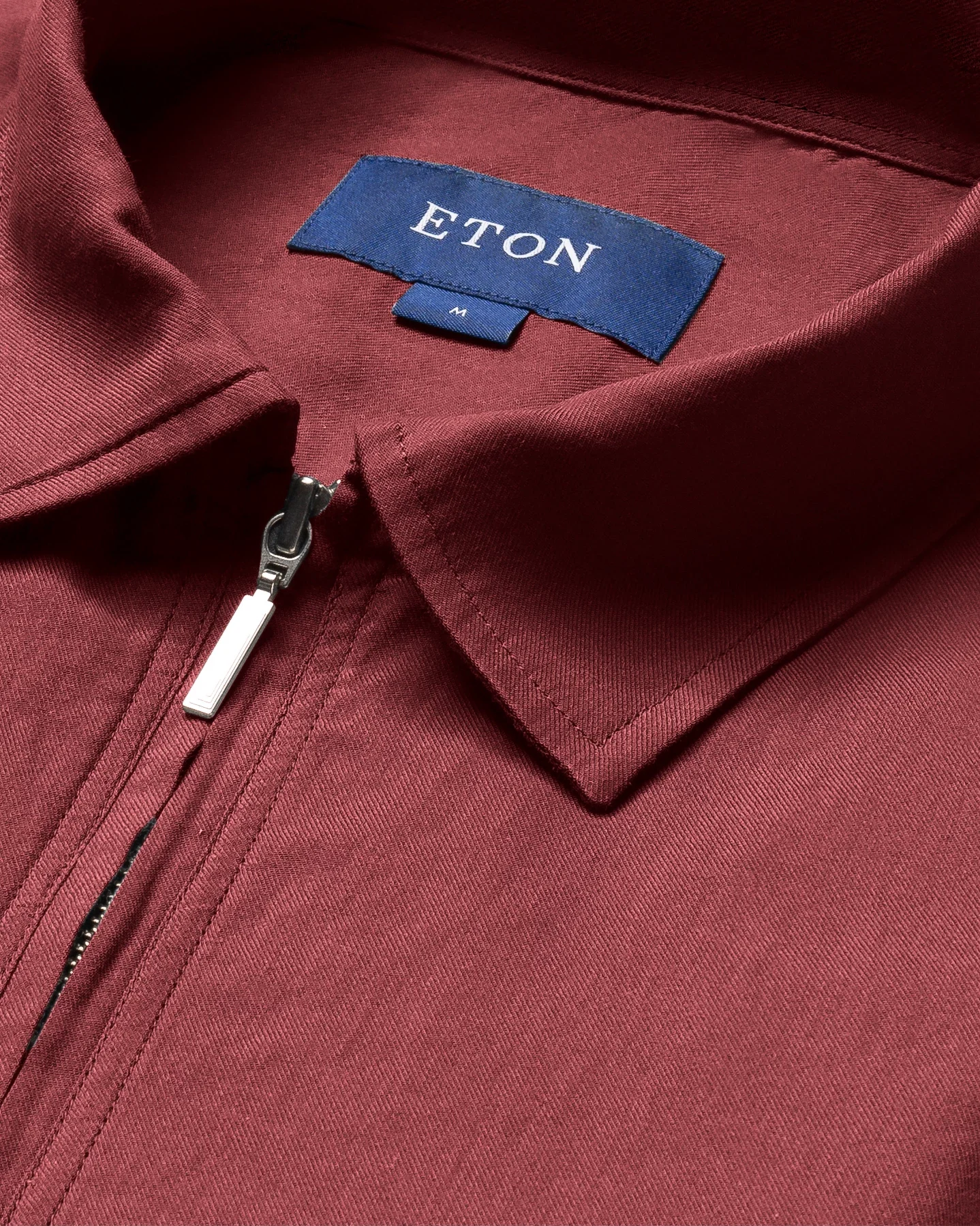Eton - dusty red half zip shirt
