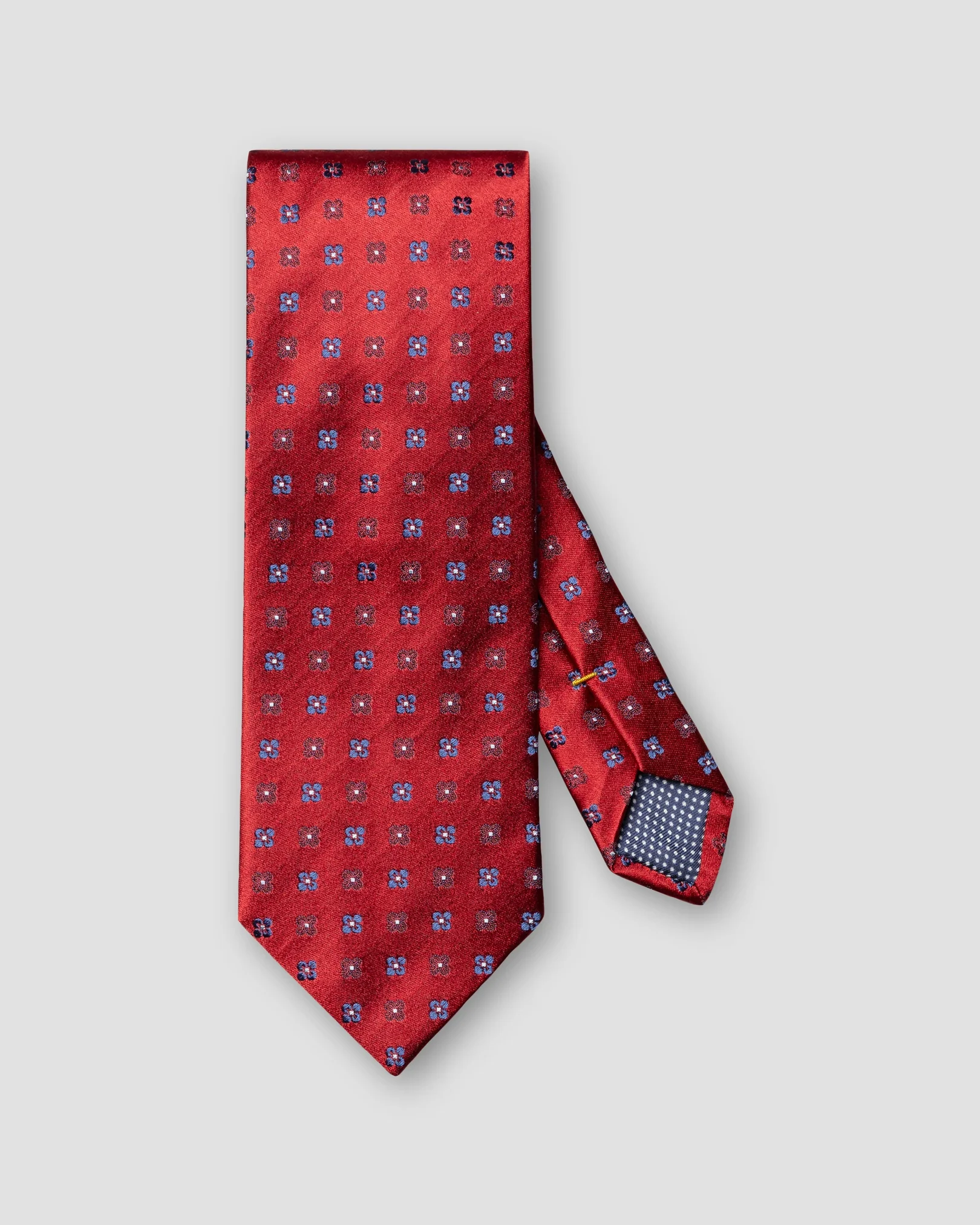 Eton - micro floral woven silk tie dark red micro floral woven silk tie