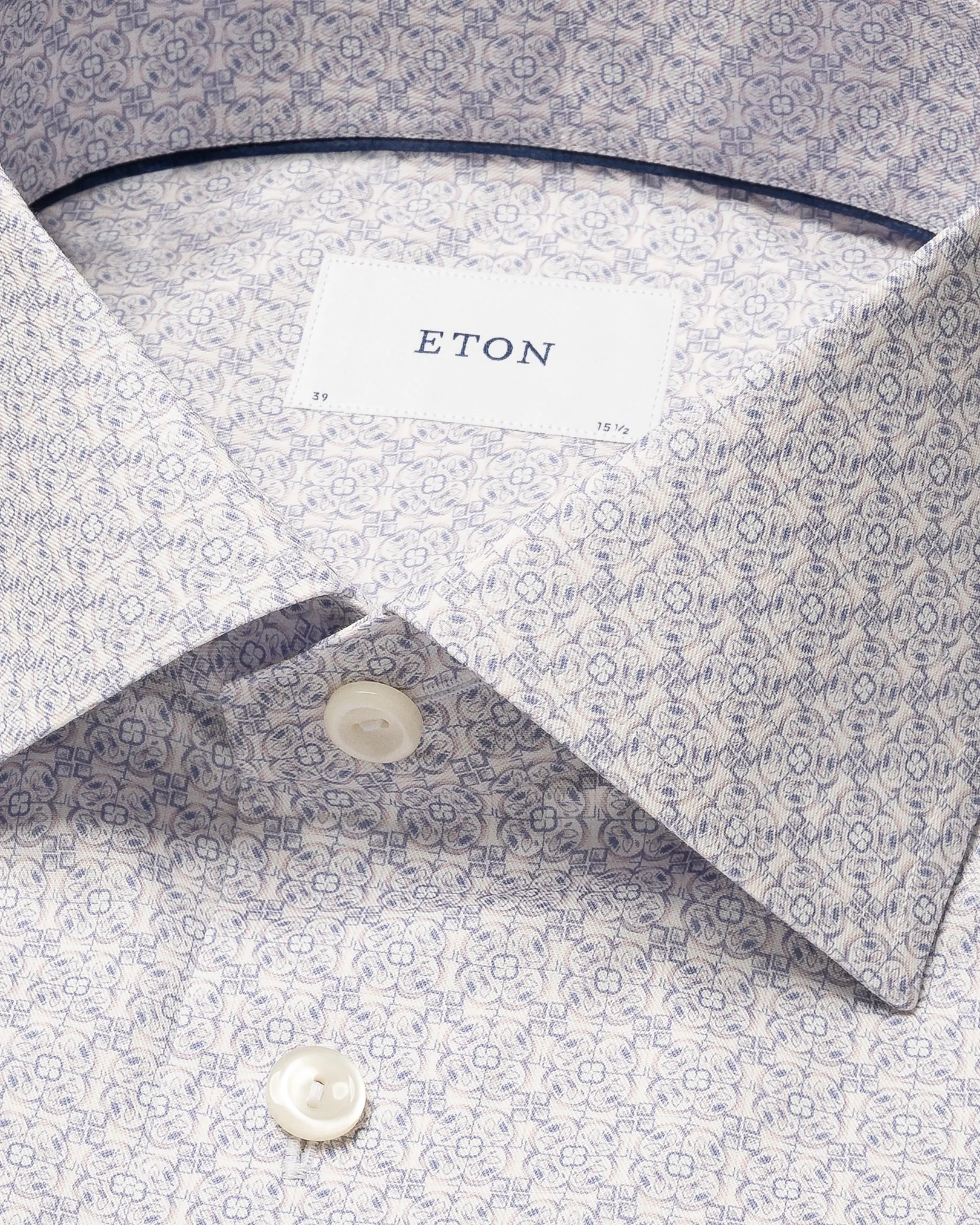 Eton - pink geometric signature twill shirt