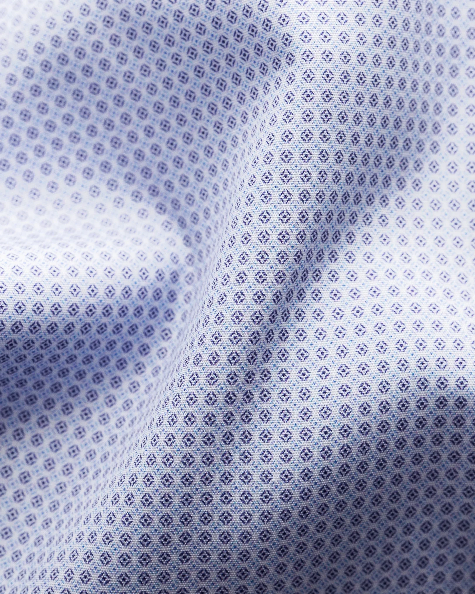 Eton - blue micro print shirt extreme cut away single super slim