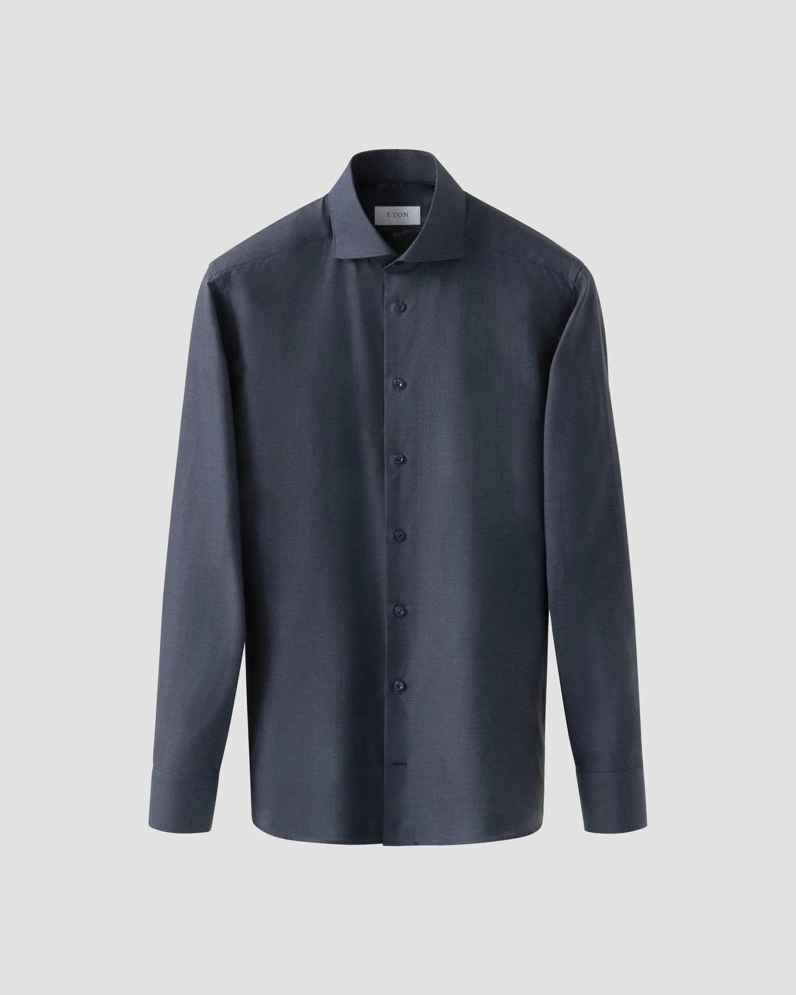 Eton - navy blue semi solid signature dobby shirt