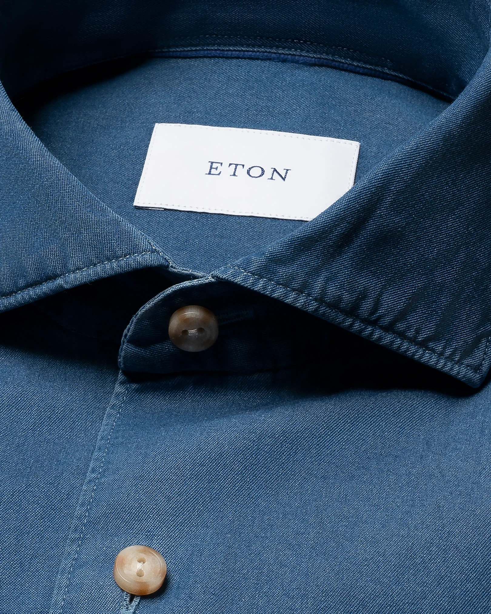 Eton - navy blue lightweight denim shirt 258