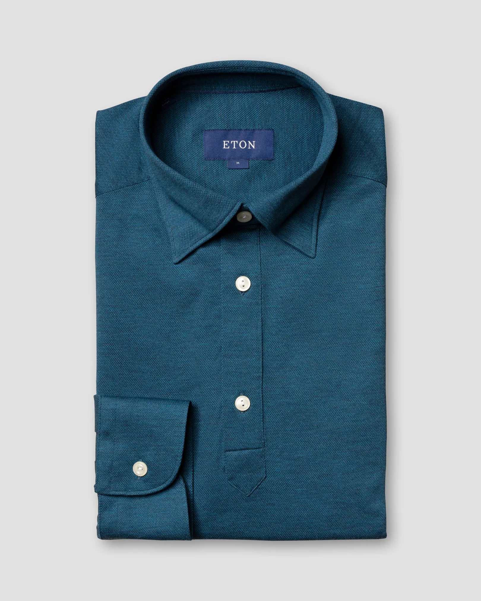 Eton - petrol polo shirt long sleeved