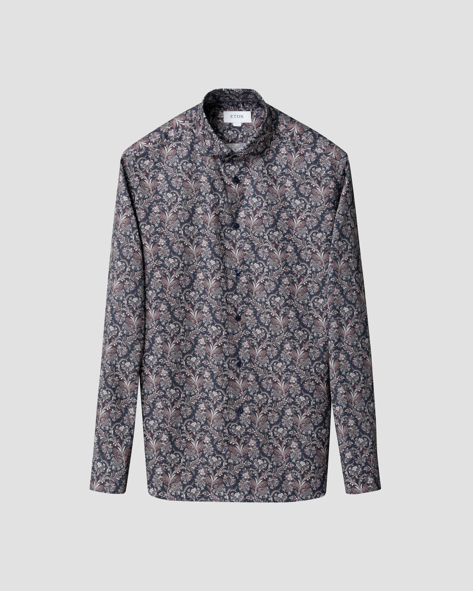 Eton - navy blue paisley twill shirt