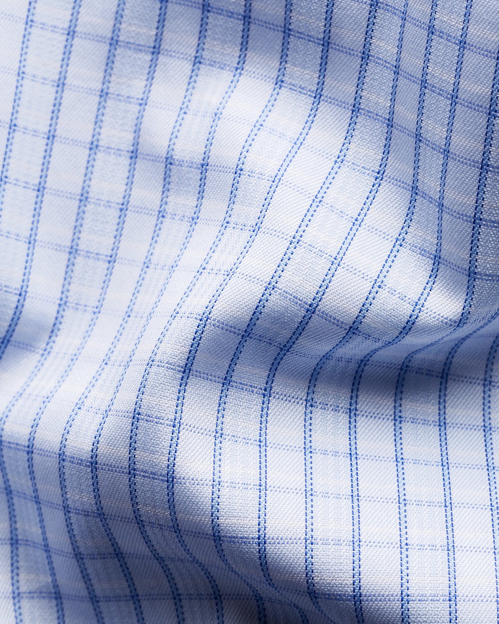 Eton - light blue signature twill checked print