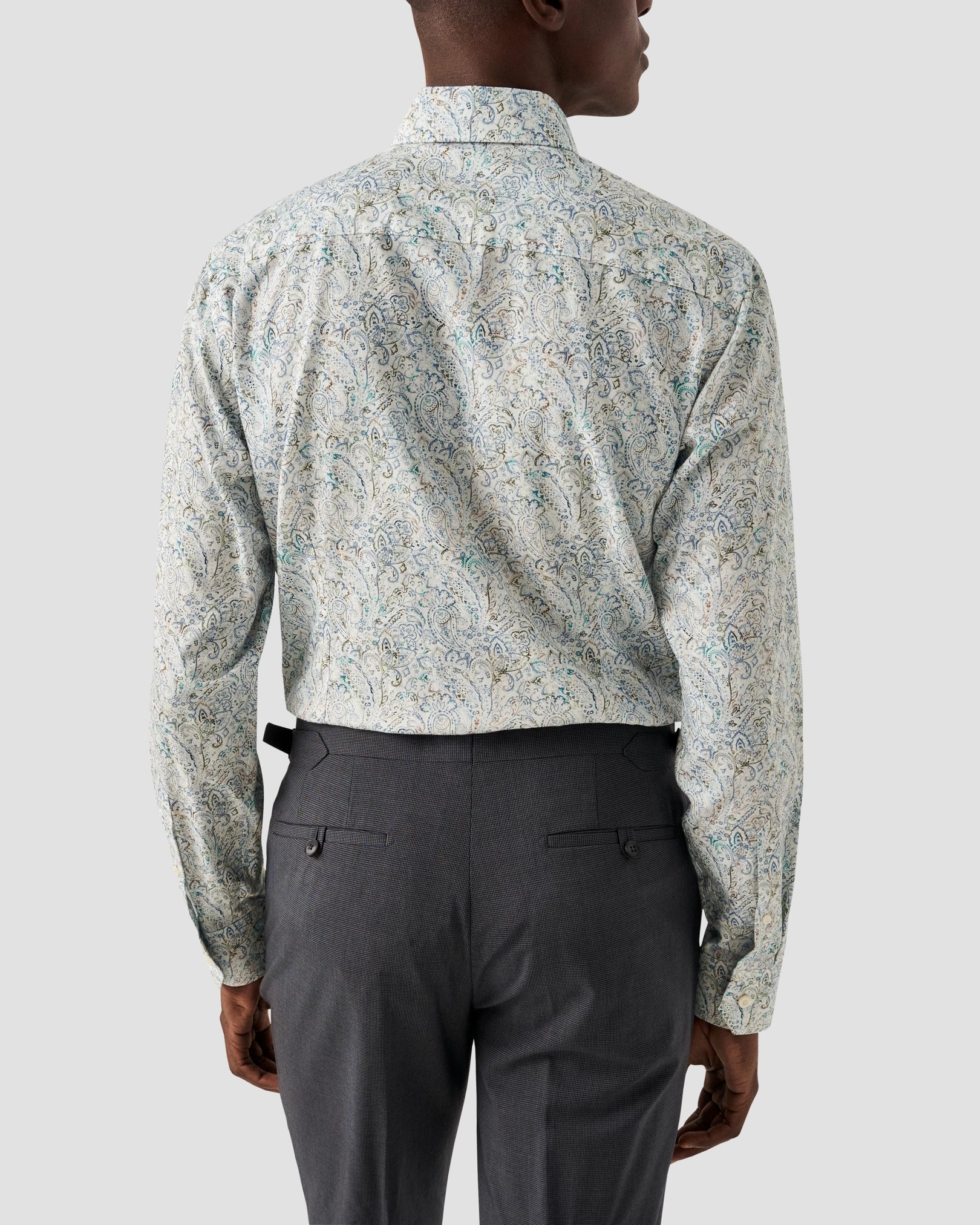 Eton - light green paisley lyocell shirt