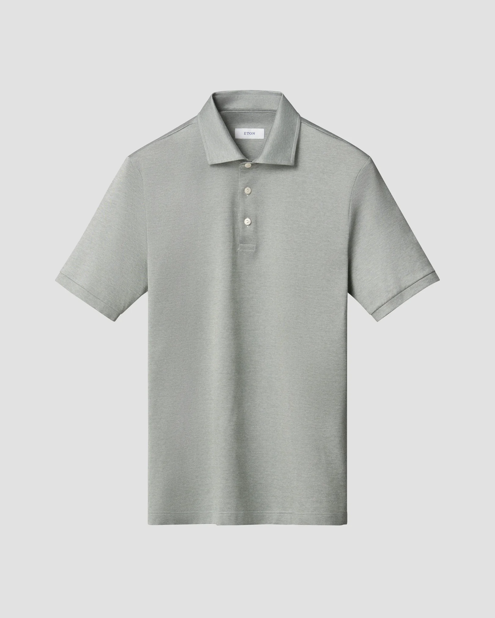 Eton - mid green jacquard filo di scozia polo shirt