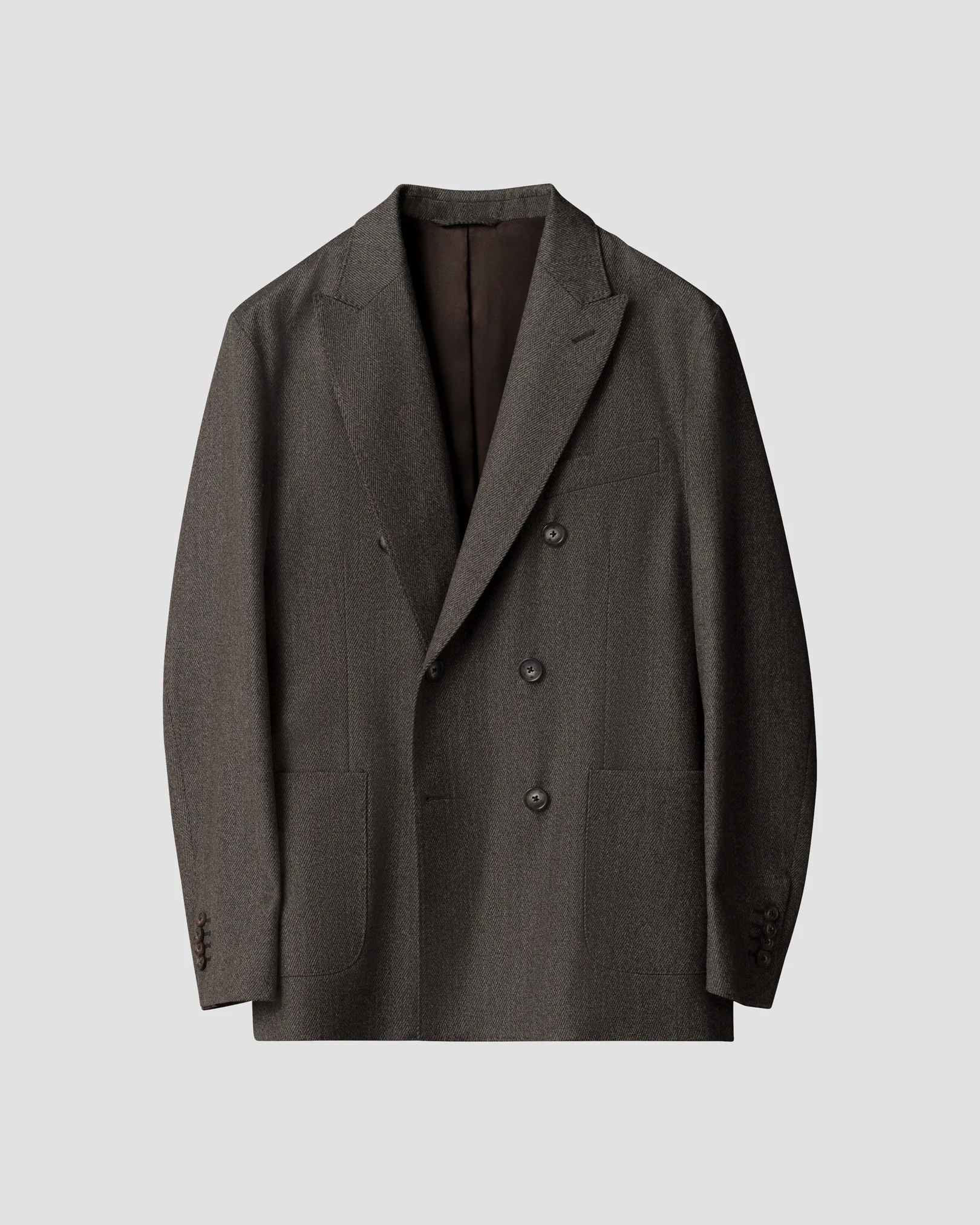 Eton - brown double breasted soft jacket