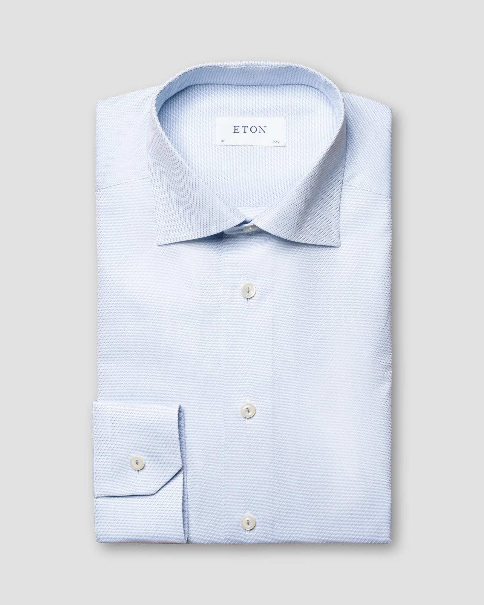 Eton - light blue dobby cut away collar