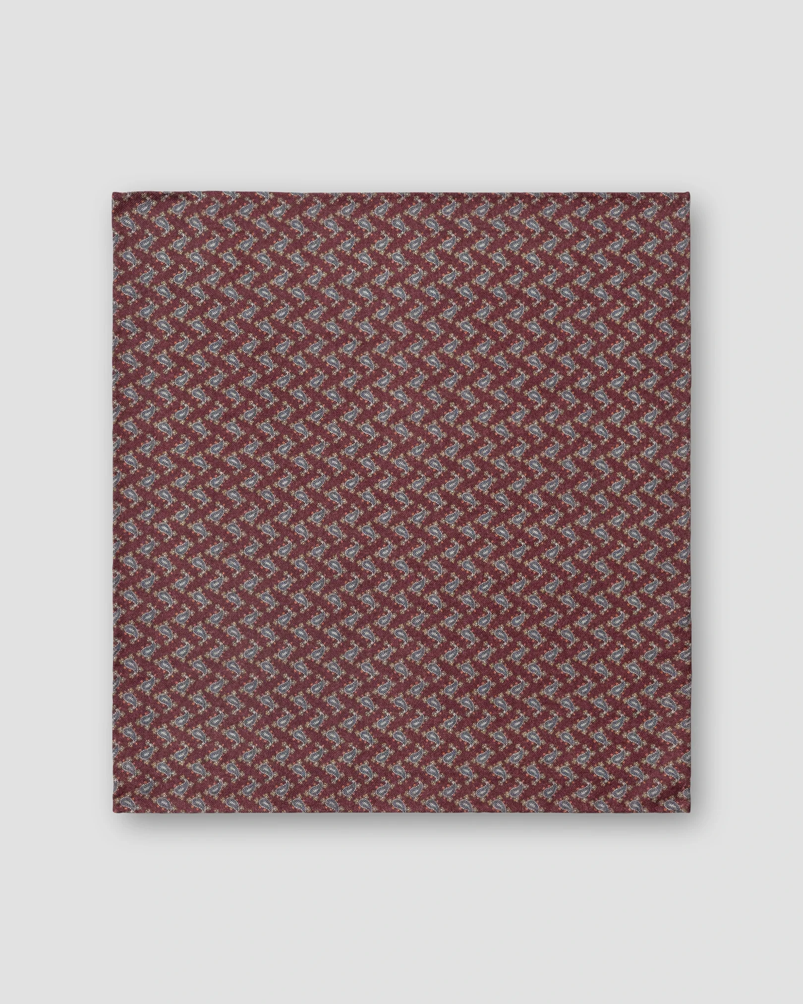 Eton - two face wool pocket square dark red