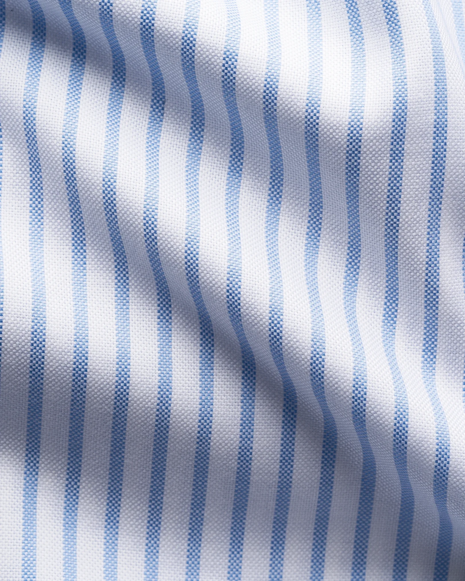 Eton - blue striped signature oxford shirt wide spread 266