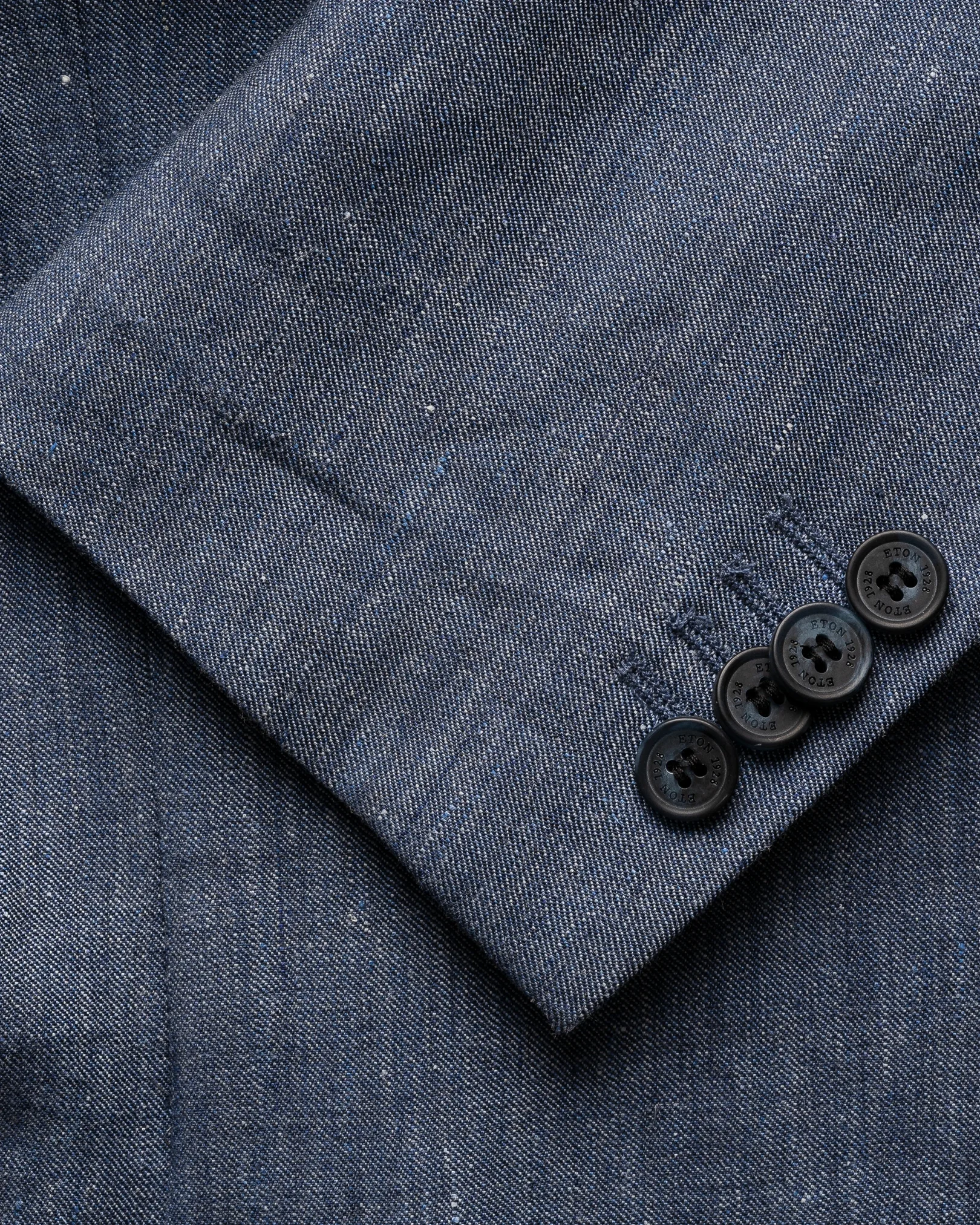 Eton - mid blue linen wool soft jacket