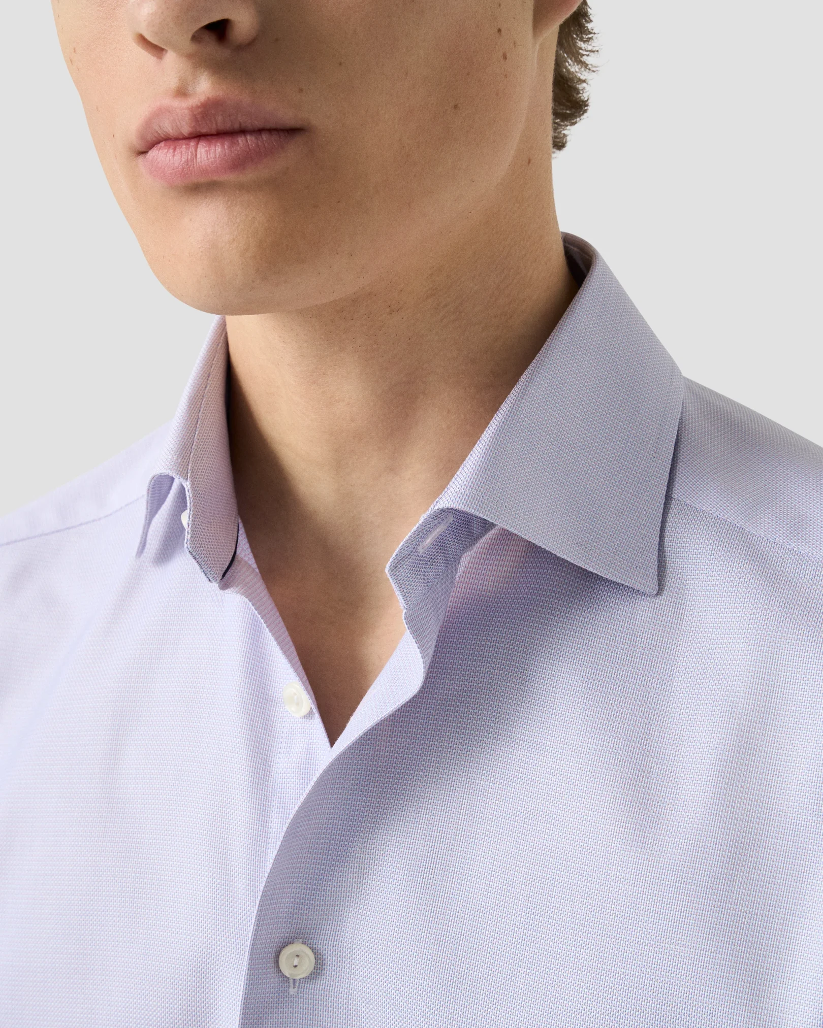 Eton - pink semi solid dobby shirt cut 263