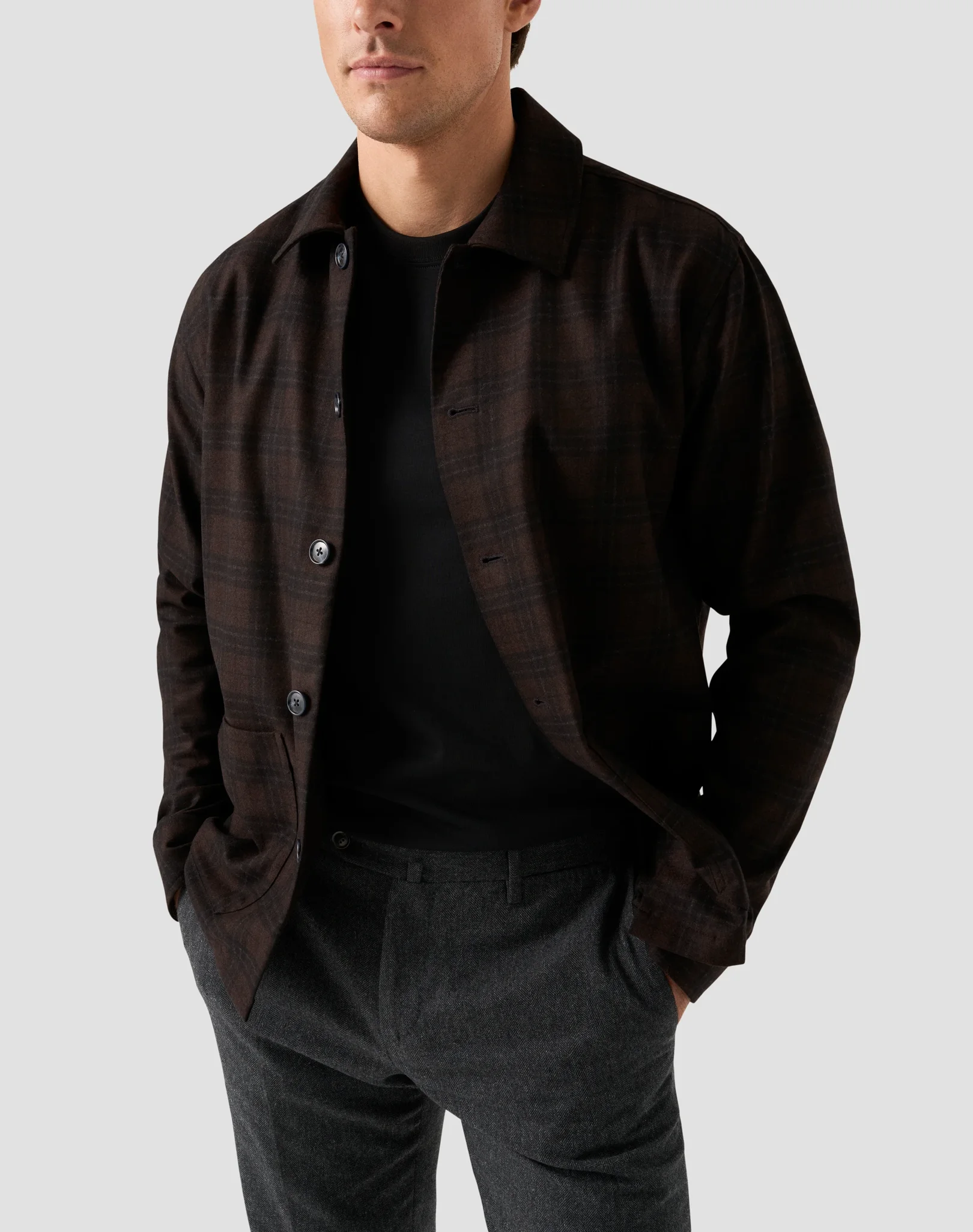 Eton - dark brown overshirt