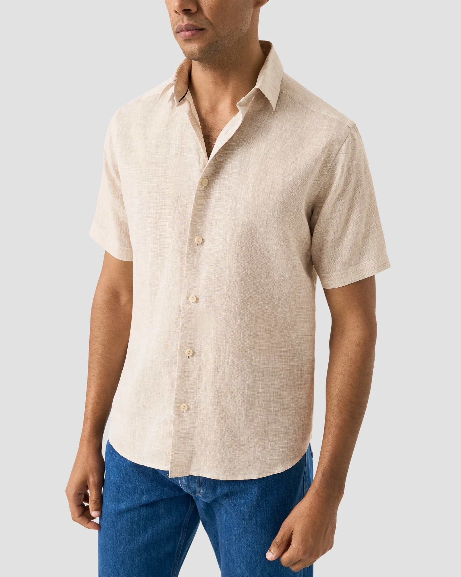 Eton - solid linen short sleeve shirt