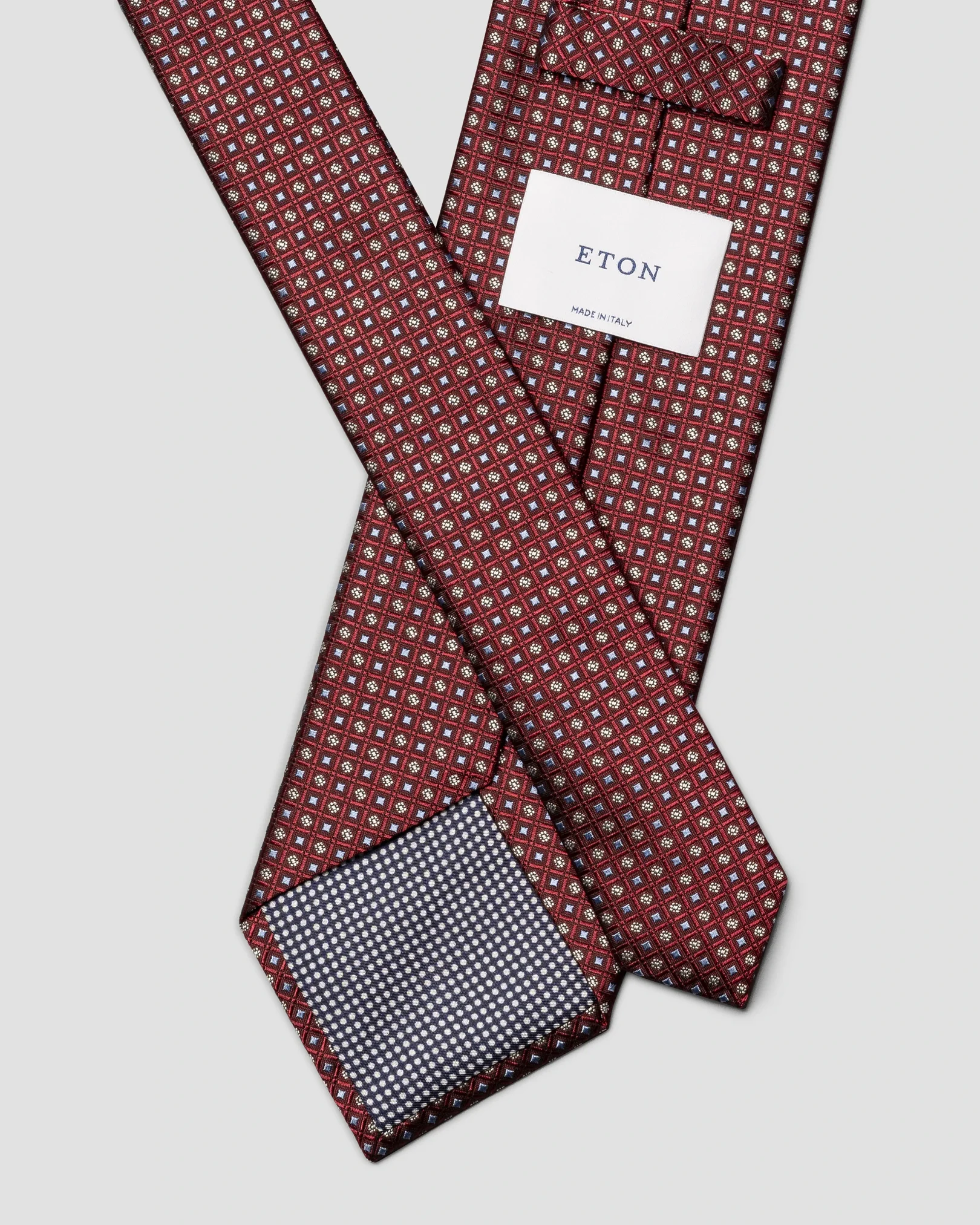 Eton - micro 256 geometric woven silk tie