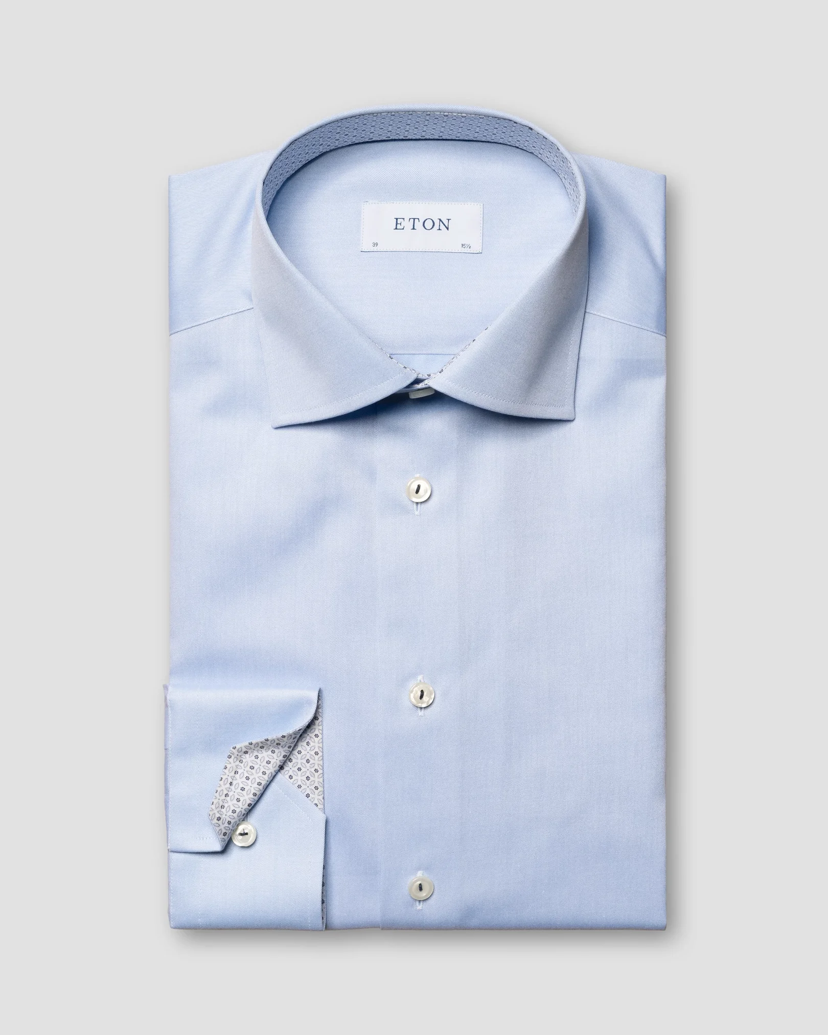 Eton - lightblue signature twill contrast details