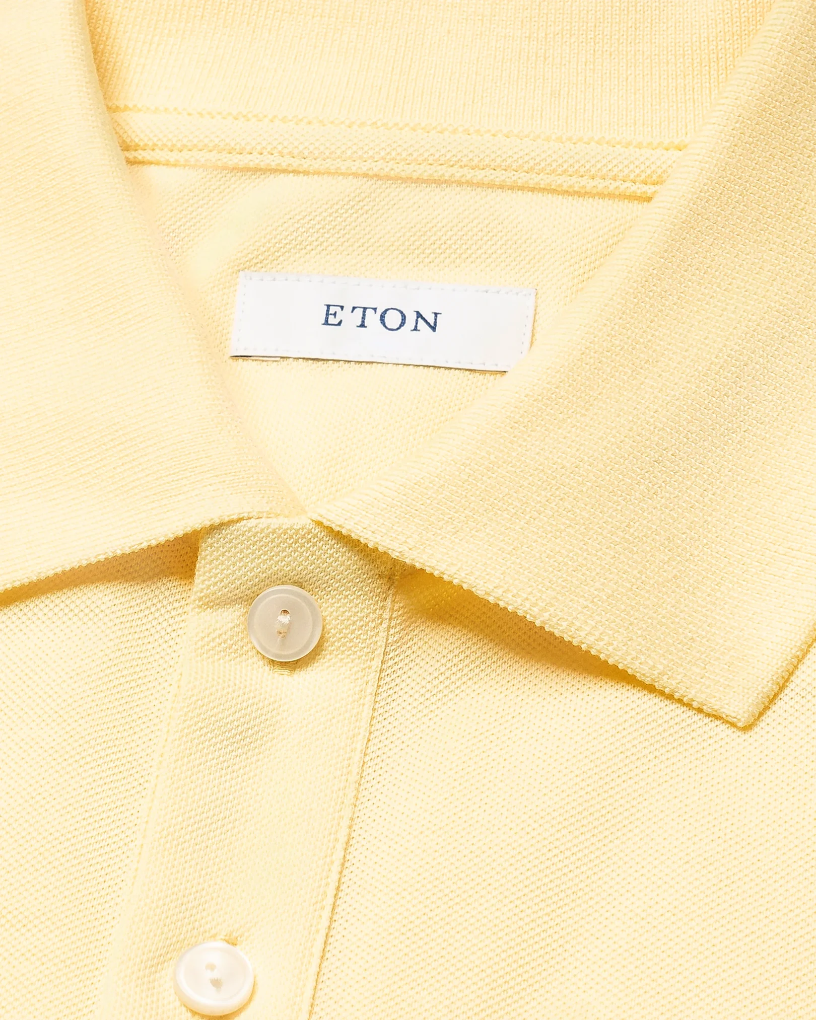 Eton - yellow pima cotton pique polo