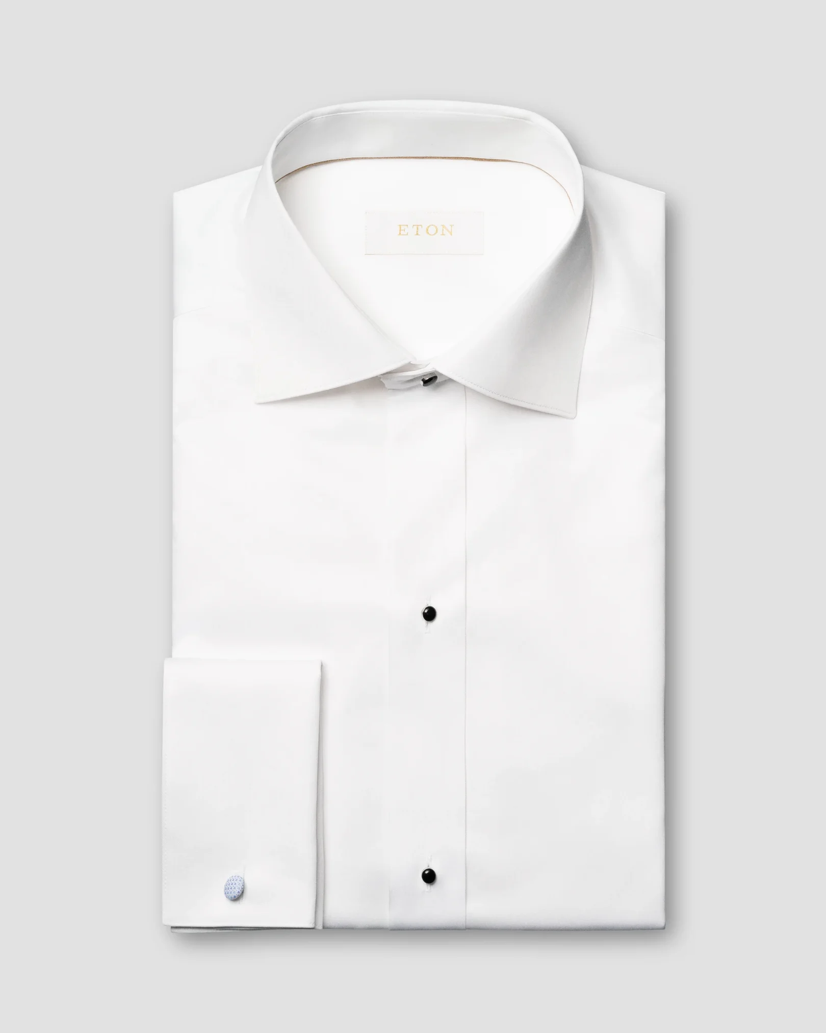 Eton - Chemise en sergé uni surélevé