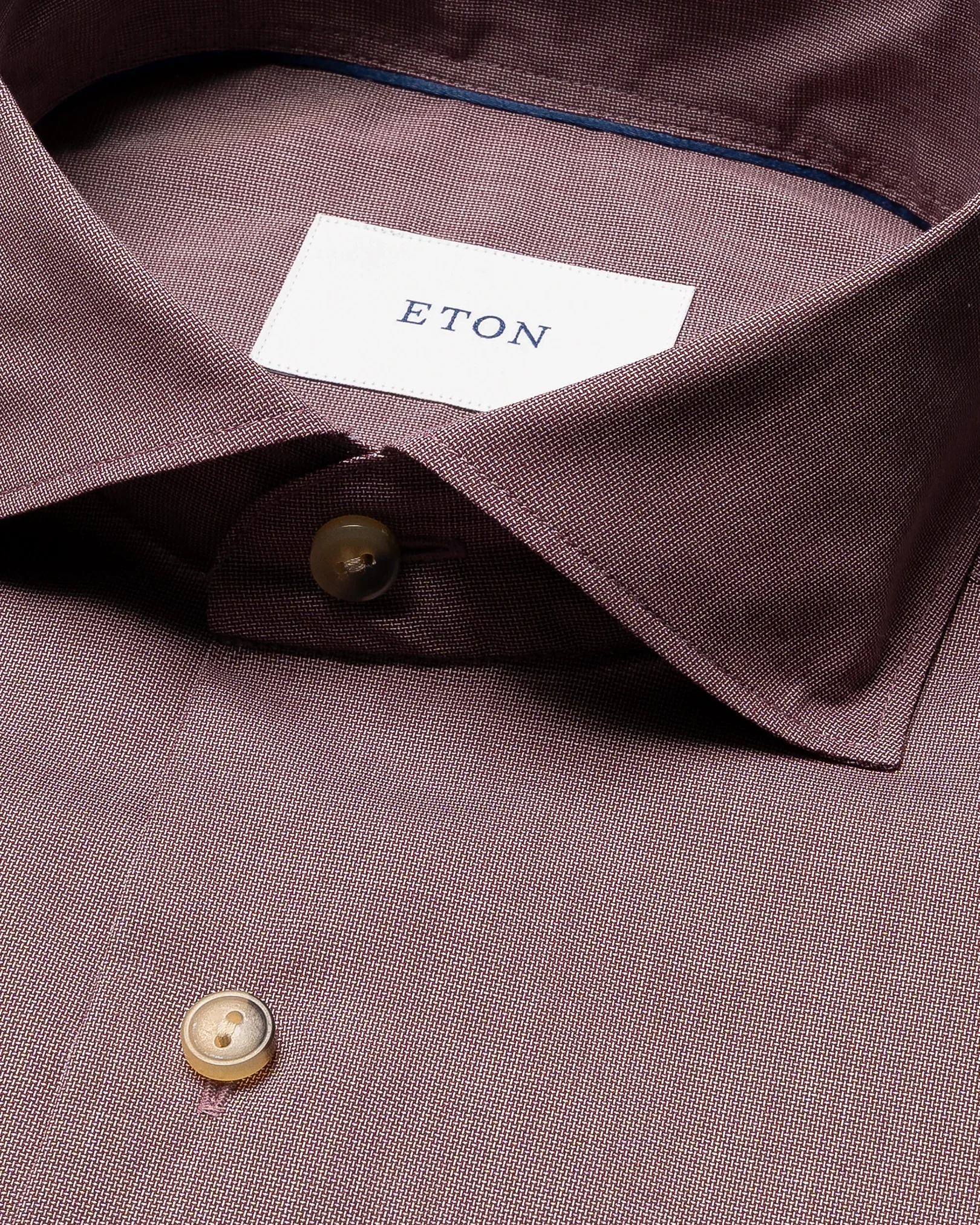 Eton - dark red solid lighweight poplin shirt