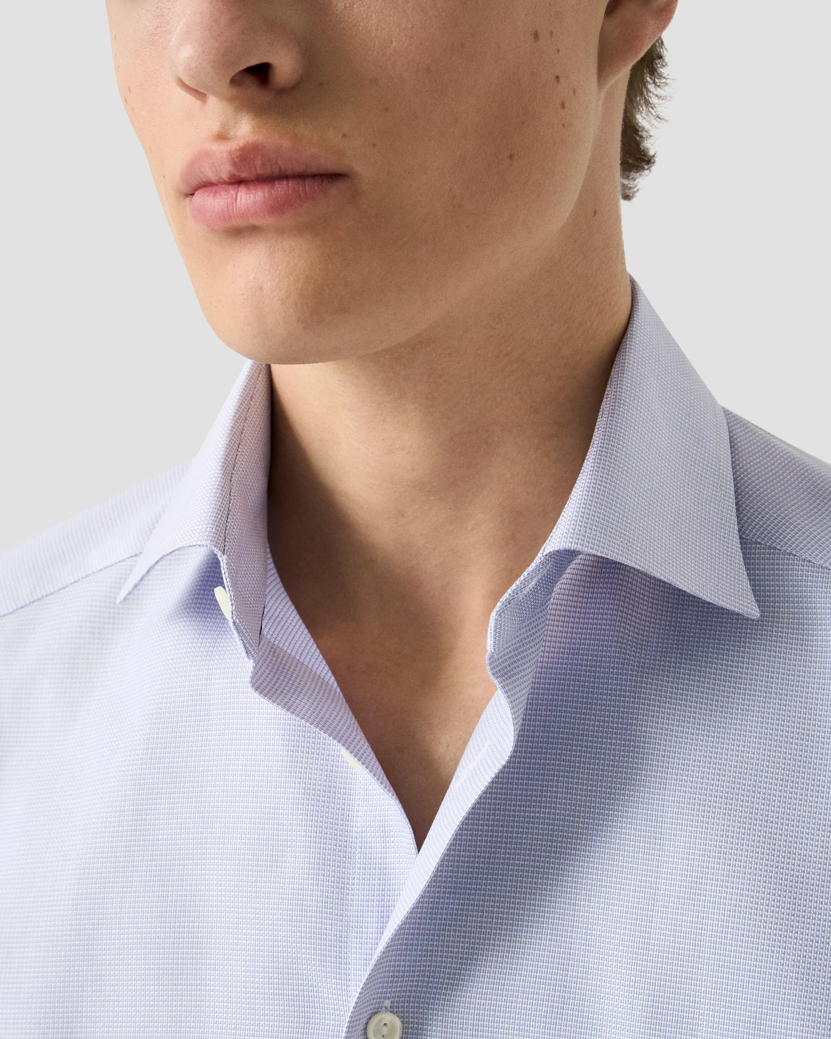 Eton - light purple semi solid dobby shirt 263