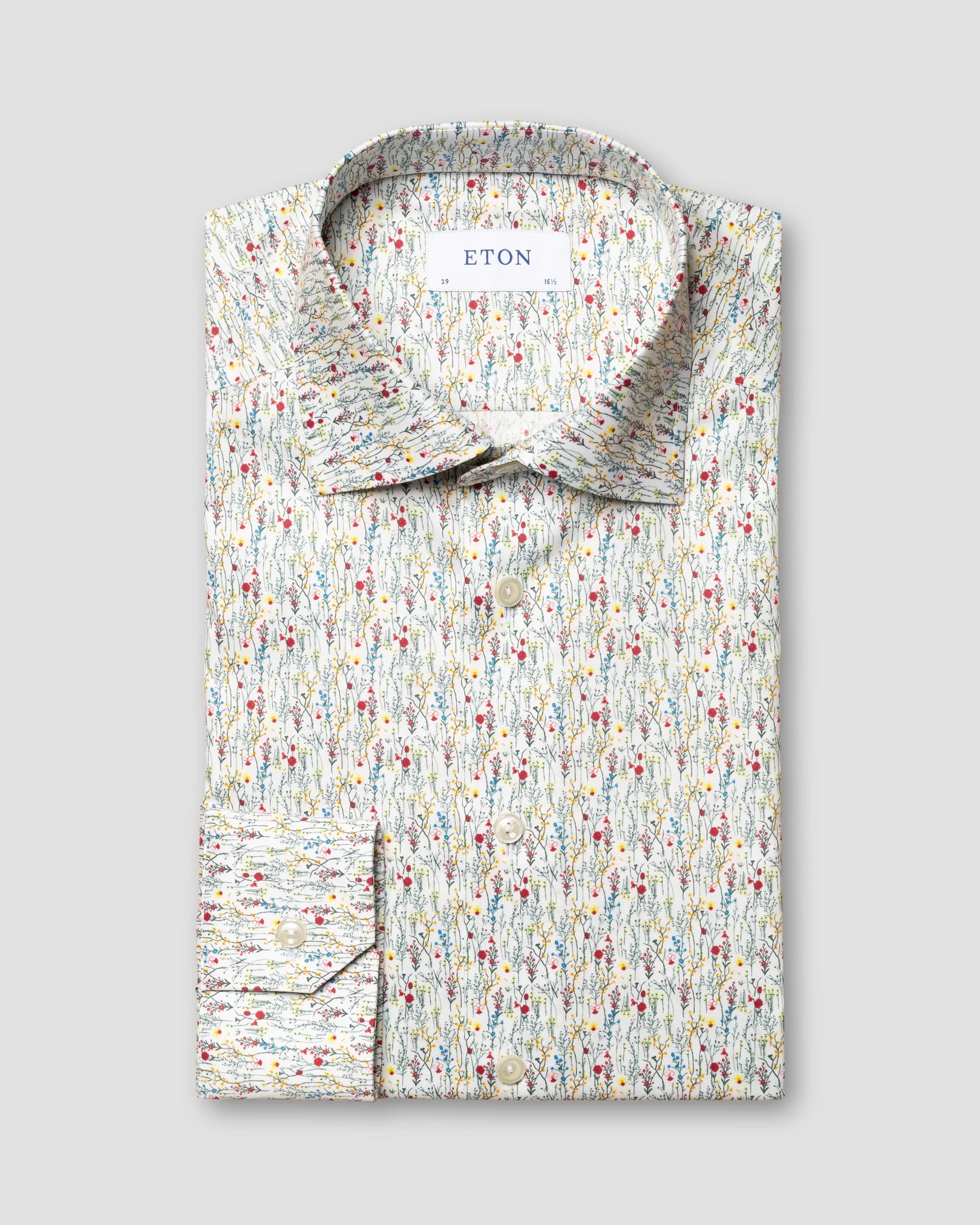 Eton - flower printed signature twill shirt