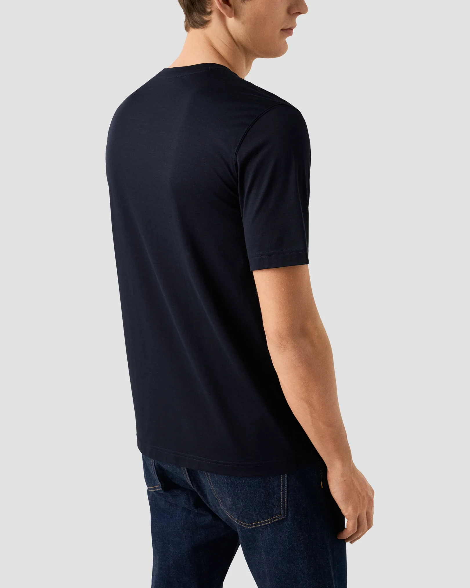 Eton - navy blue cotton and silk