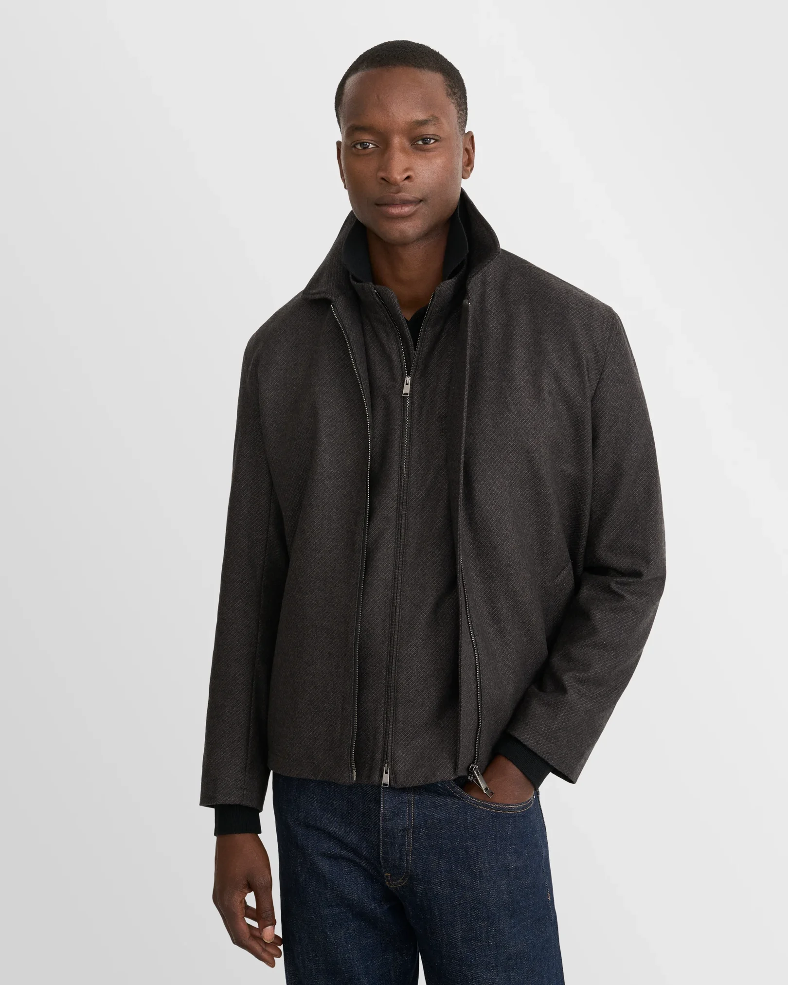 Eton - wool cashmere vest dark brown wool cashmere vest