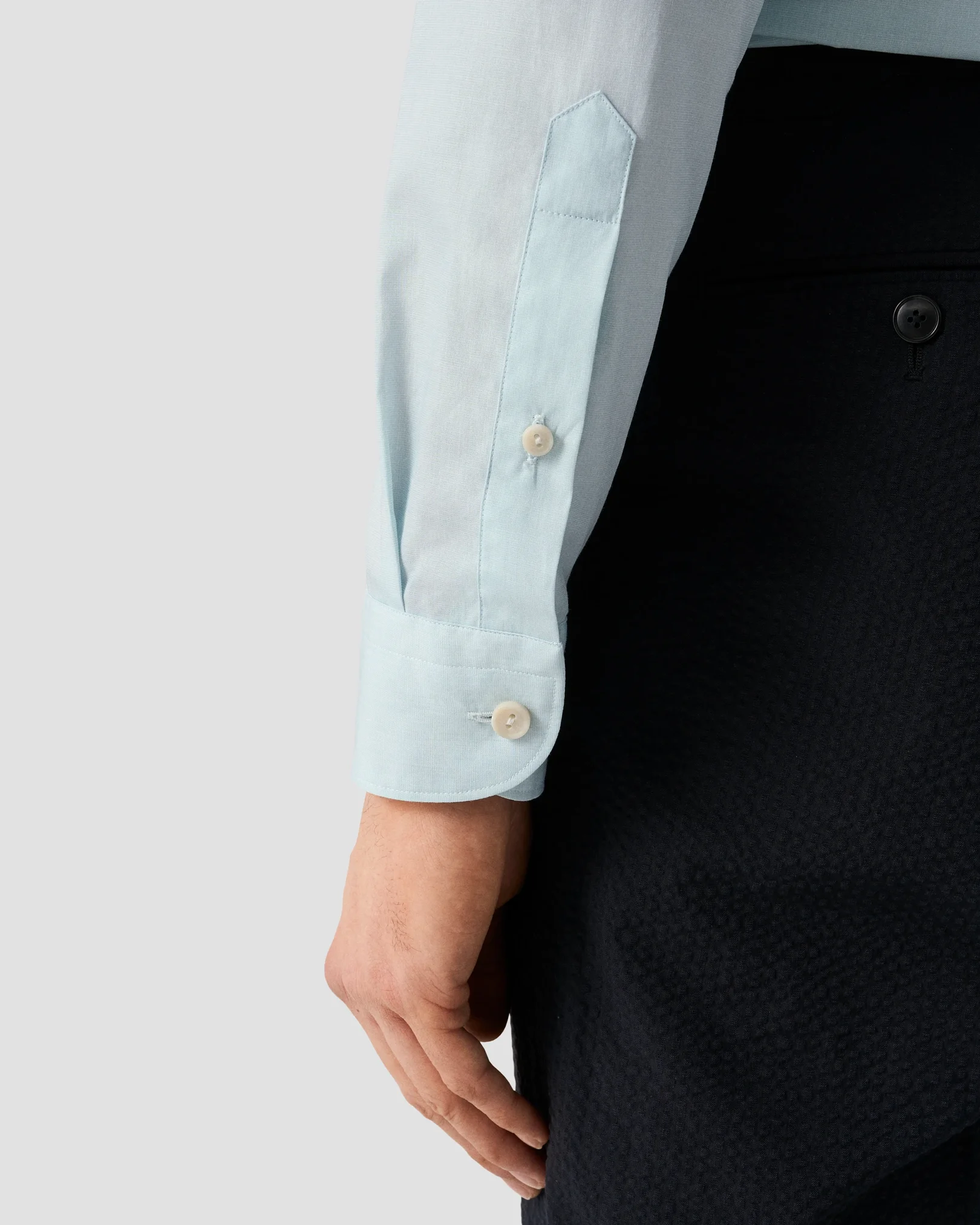 Eton - light green end on end breeze poplin shirt