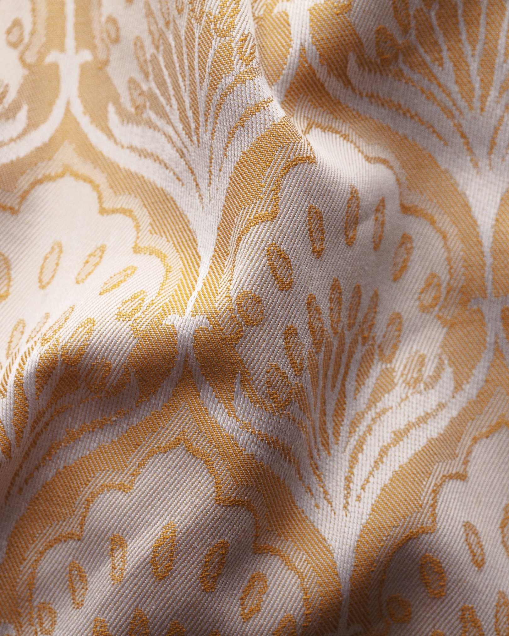 Eton - white and gold art deco jacquard shirt